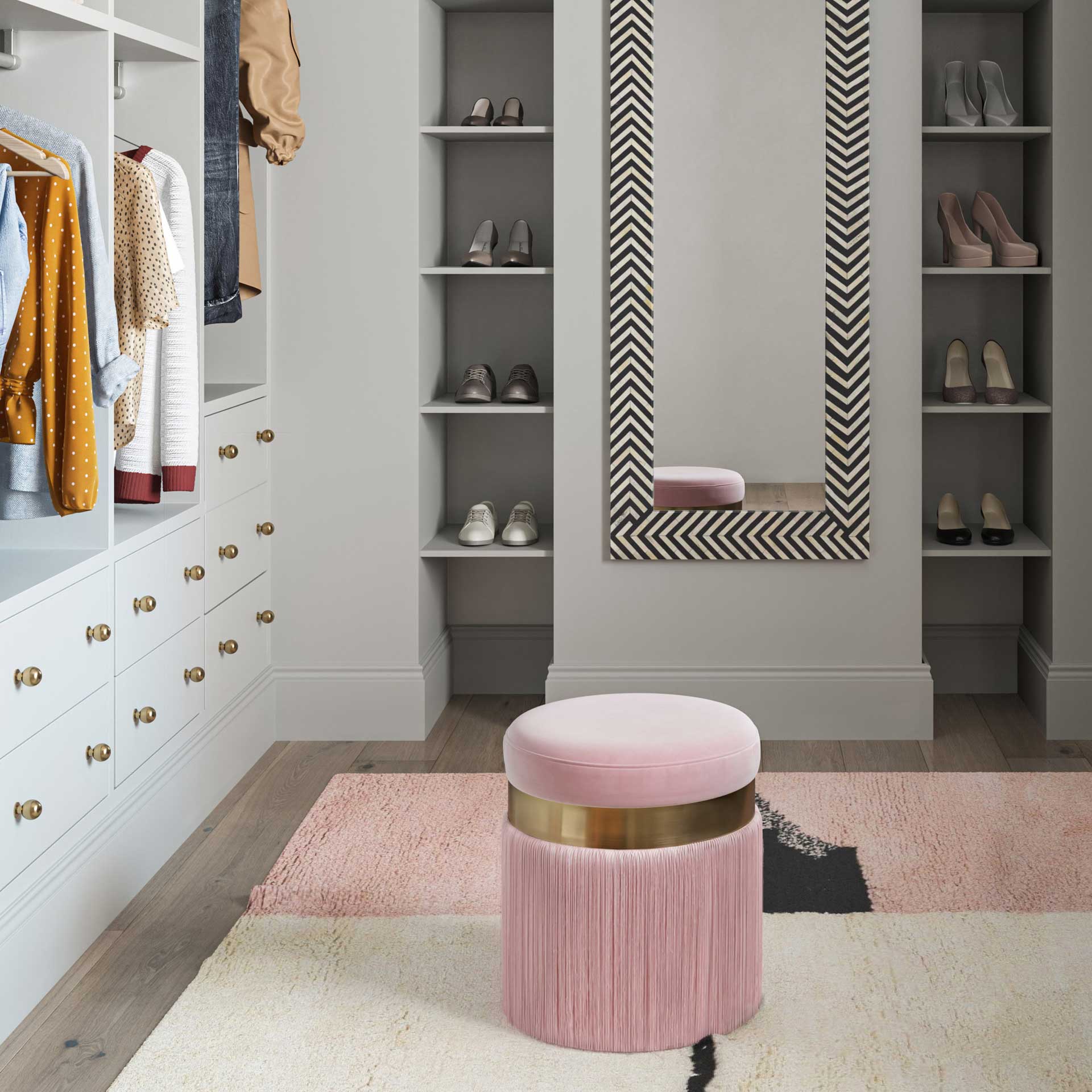 Maeve Tasseled Ottoman Blush - Image 4