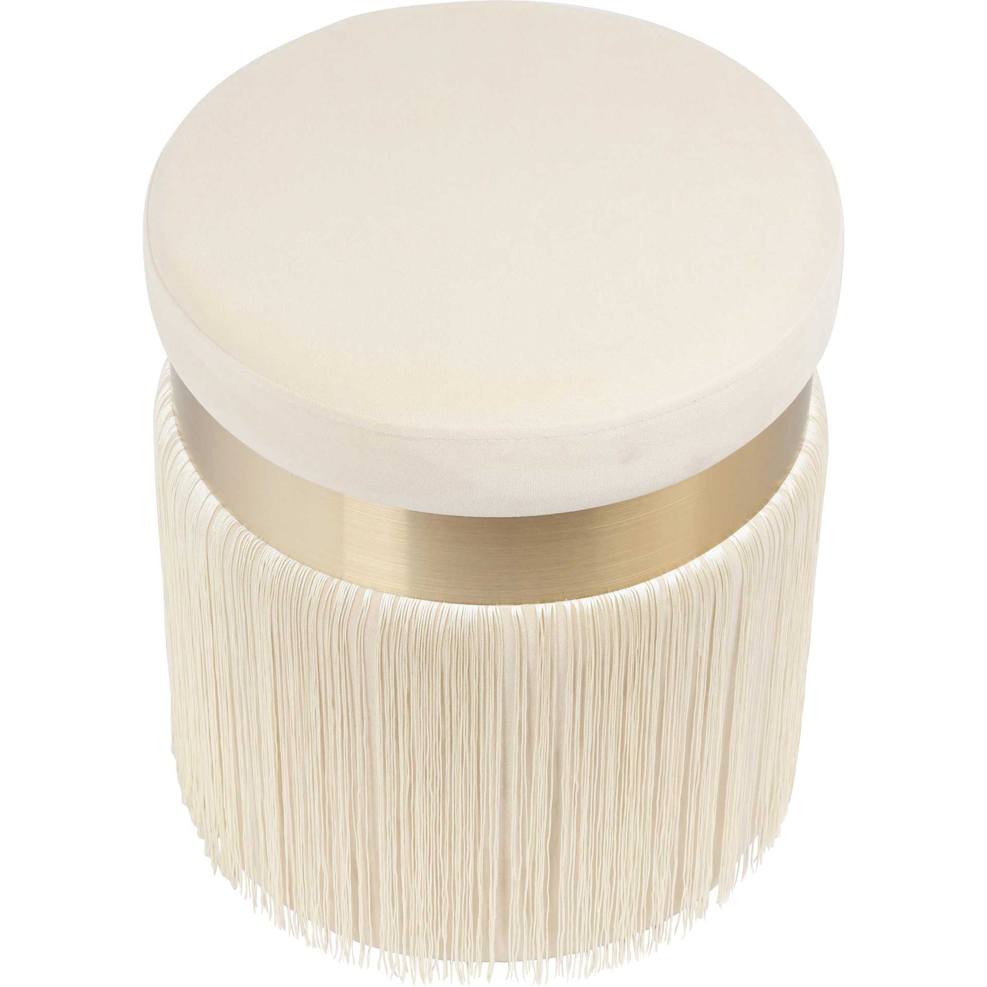 Maeve Tasseled Ottoman Cream - Image 3
