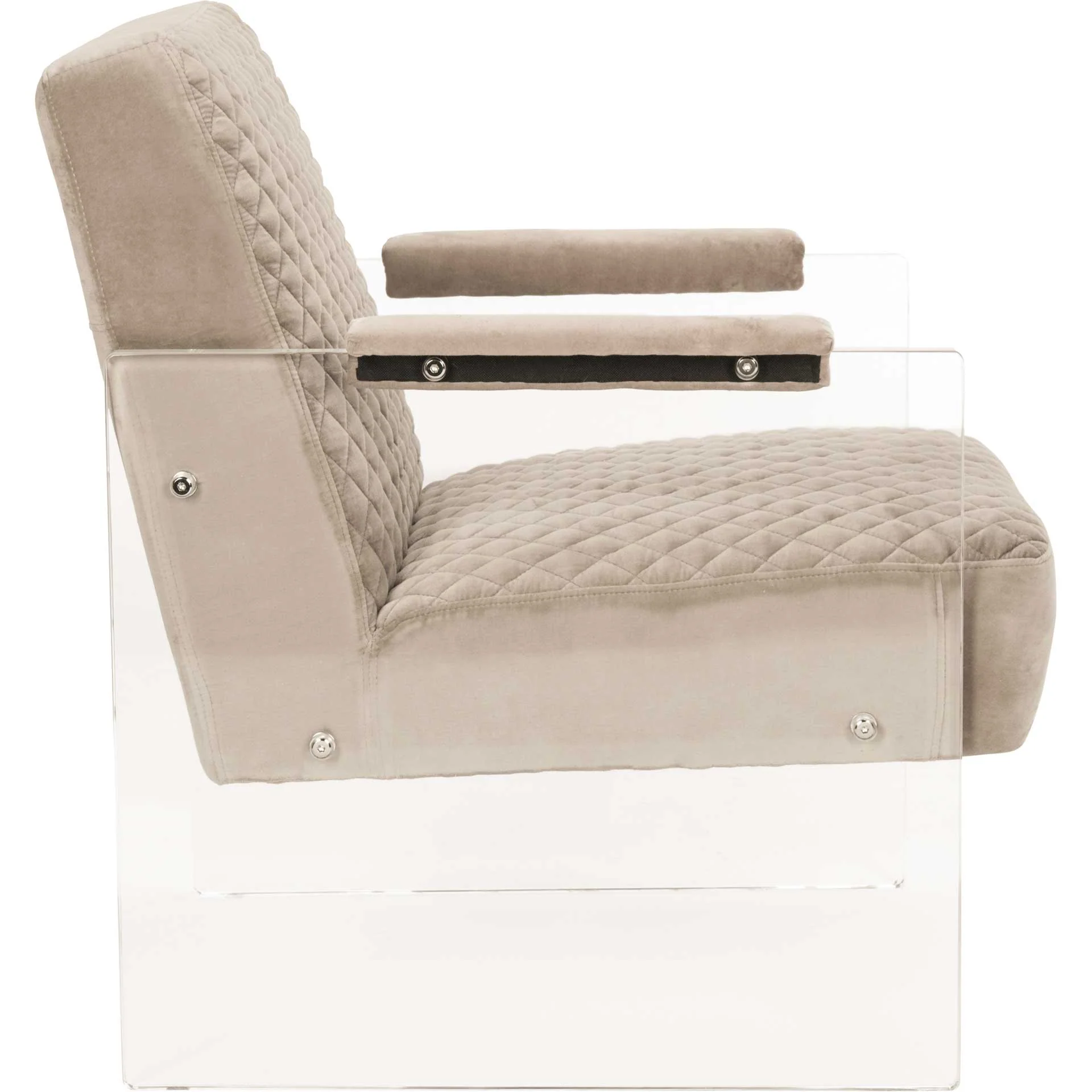 Maggie Acrylic Arm Chair Taupe - Image 3