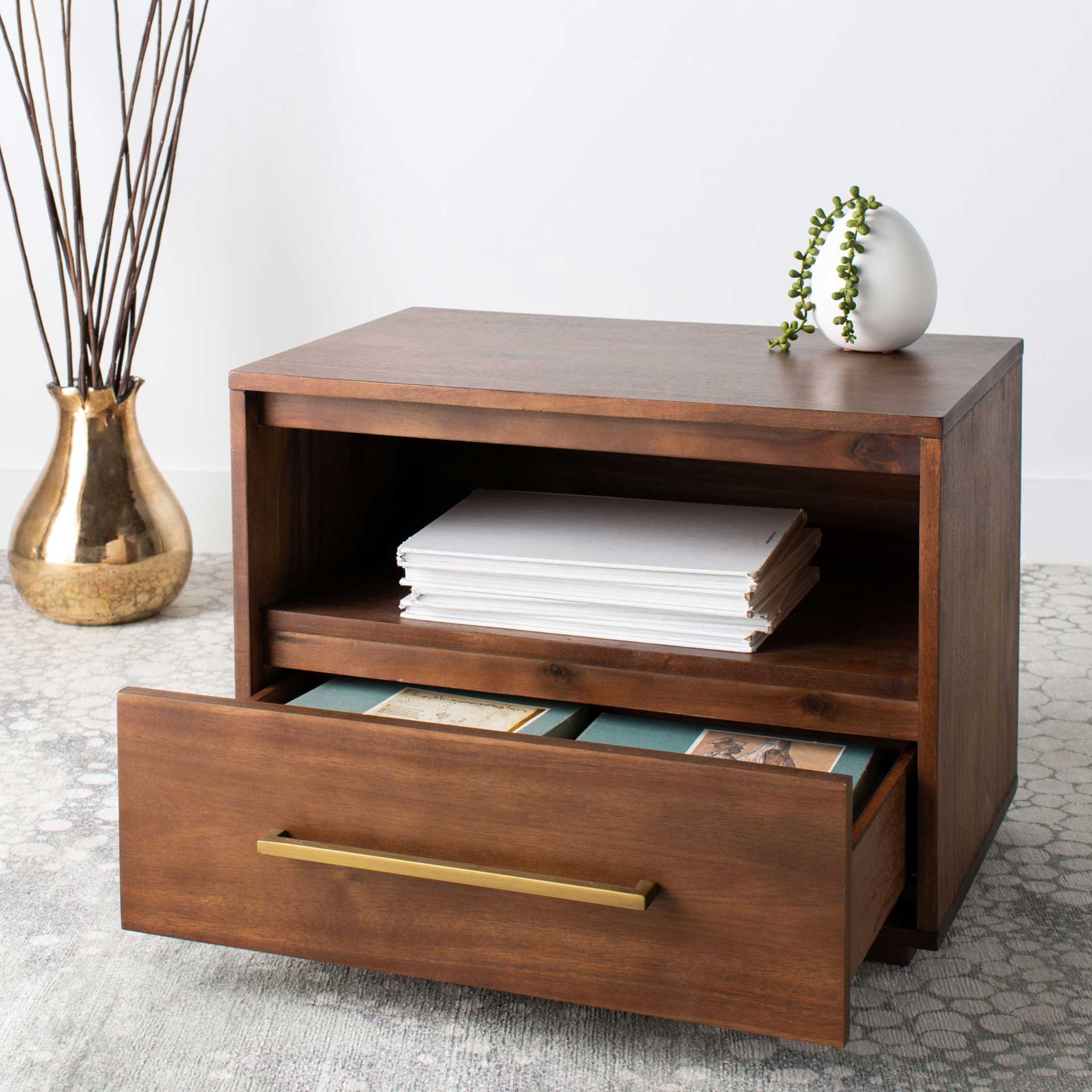 Magna 1 Drawer Nightstand Brown - Image 10