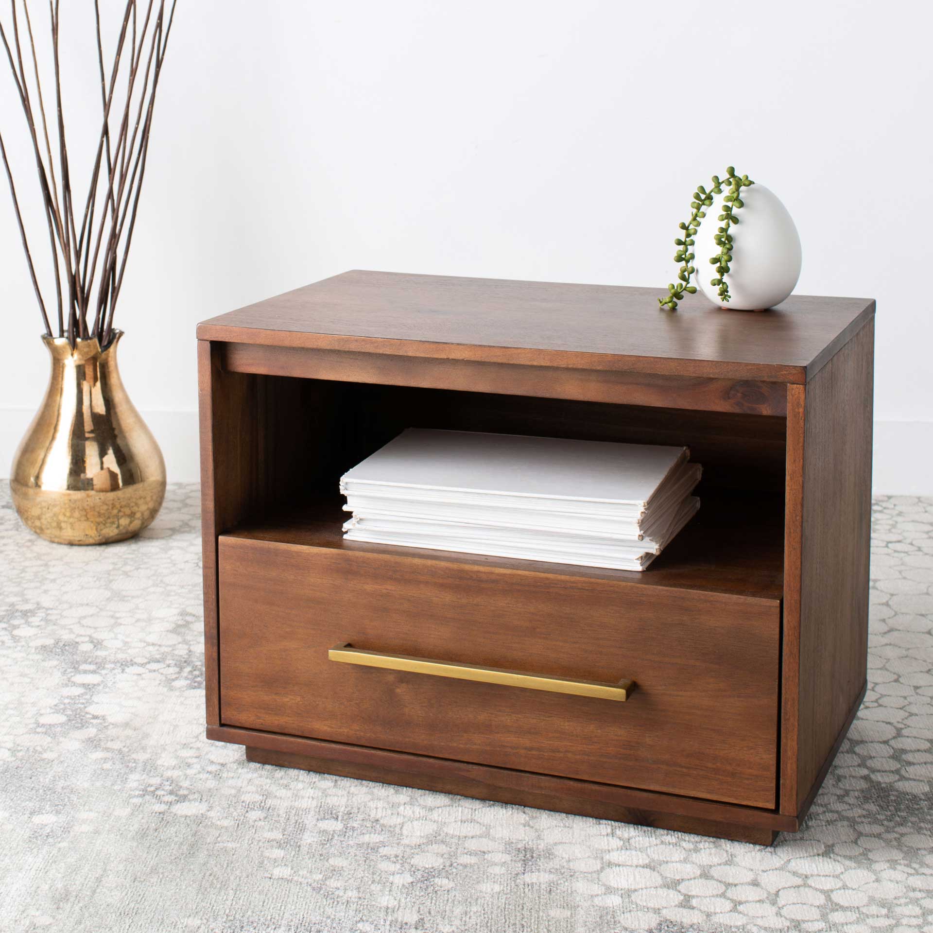 Magna 1 Drawer Nightstand Brown - Image 9