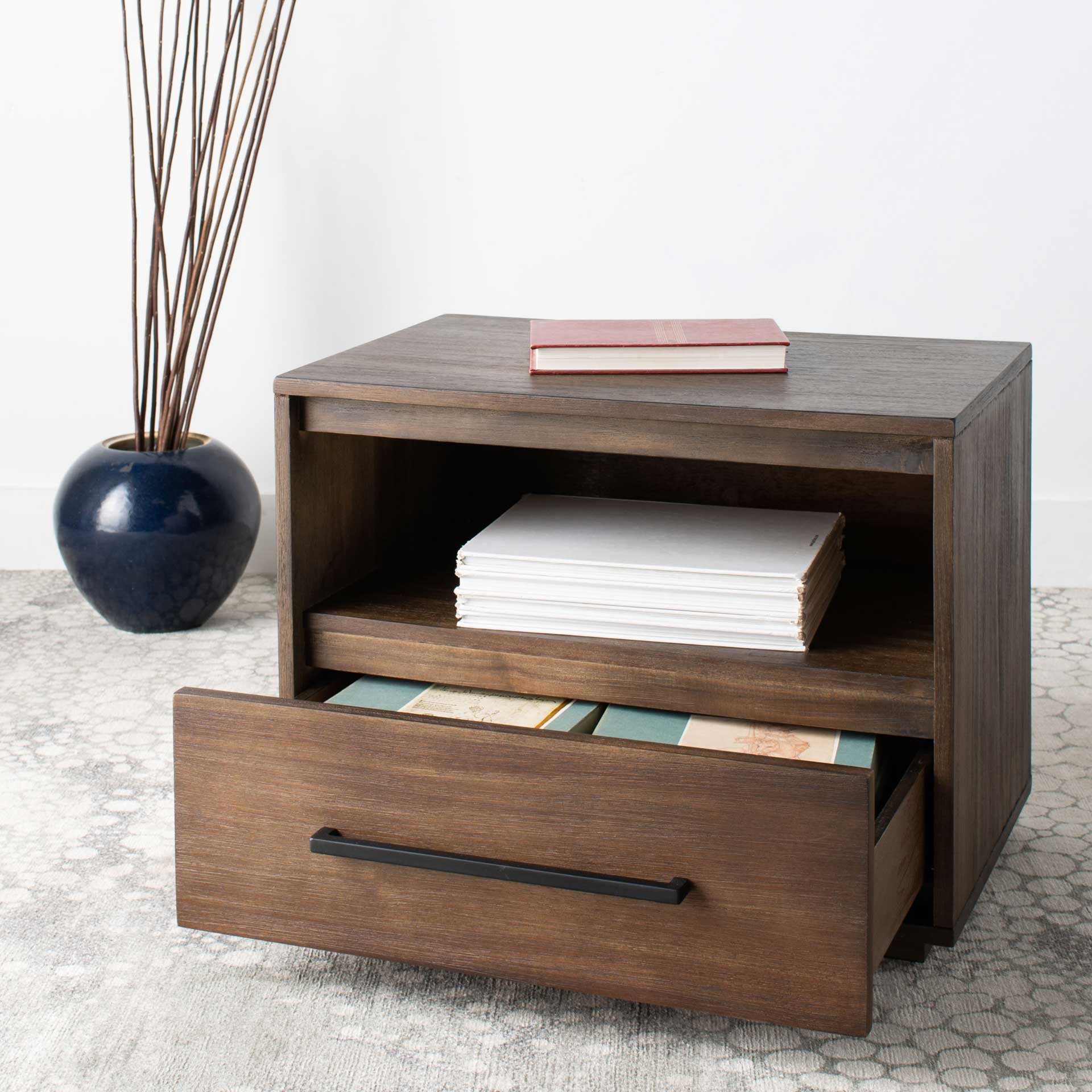 Magna 1 Drawer Nightstand Dark Chocolate - Image 10