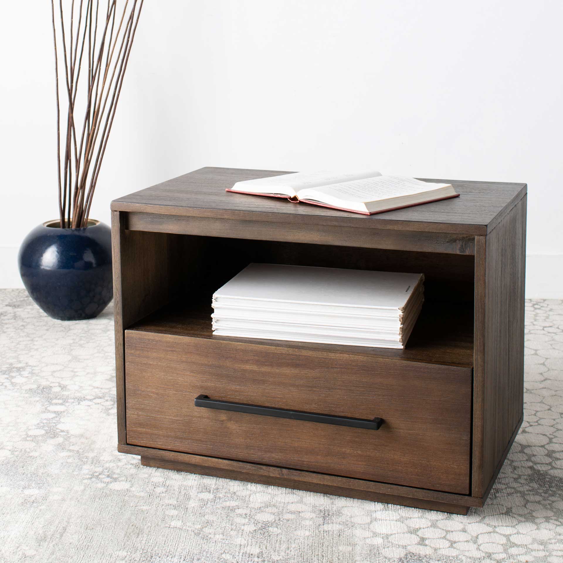 Magna 1 Drawer Nightstand Dark Chocolate - Image 9