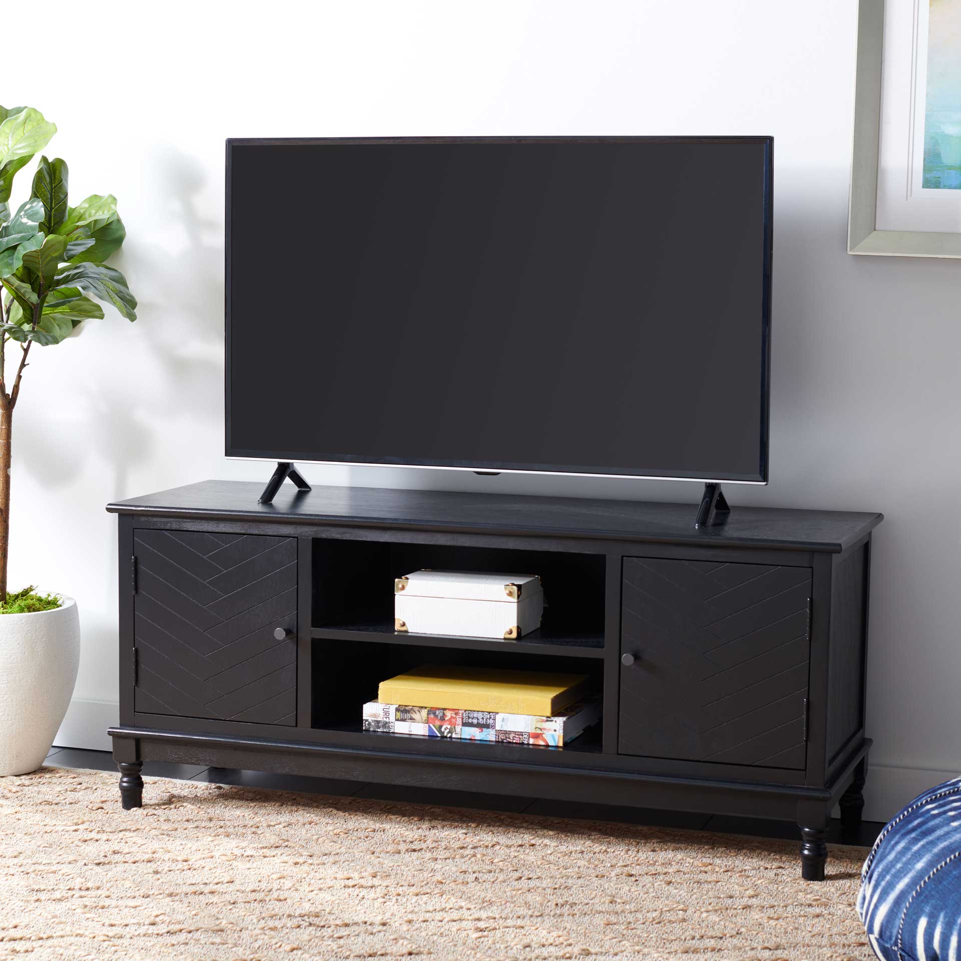 Magnolia 2 Door 2 Shelf Media Stand Black - Image 6