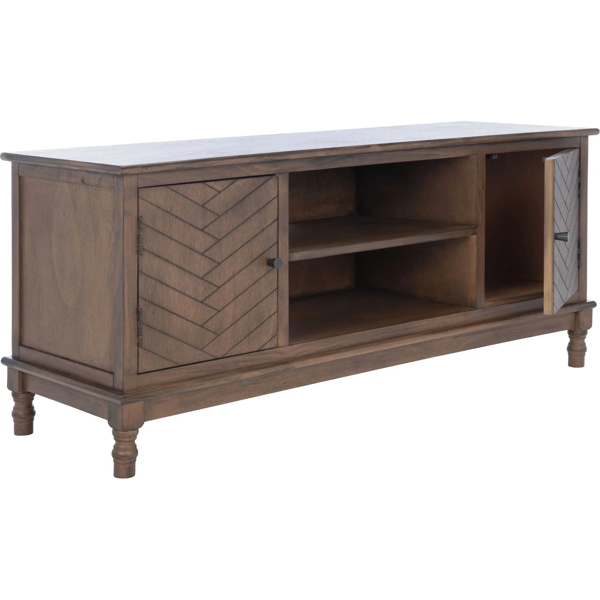 Magnolia 2 Door 2 Shelf Media Stand Brown - Image 2