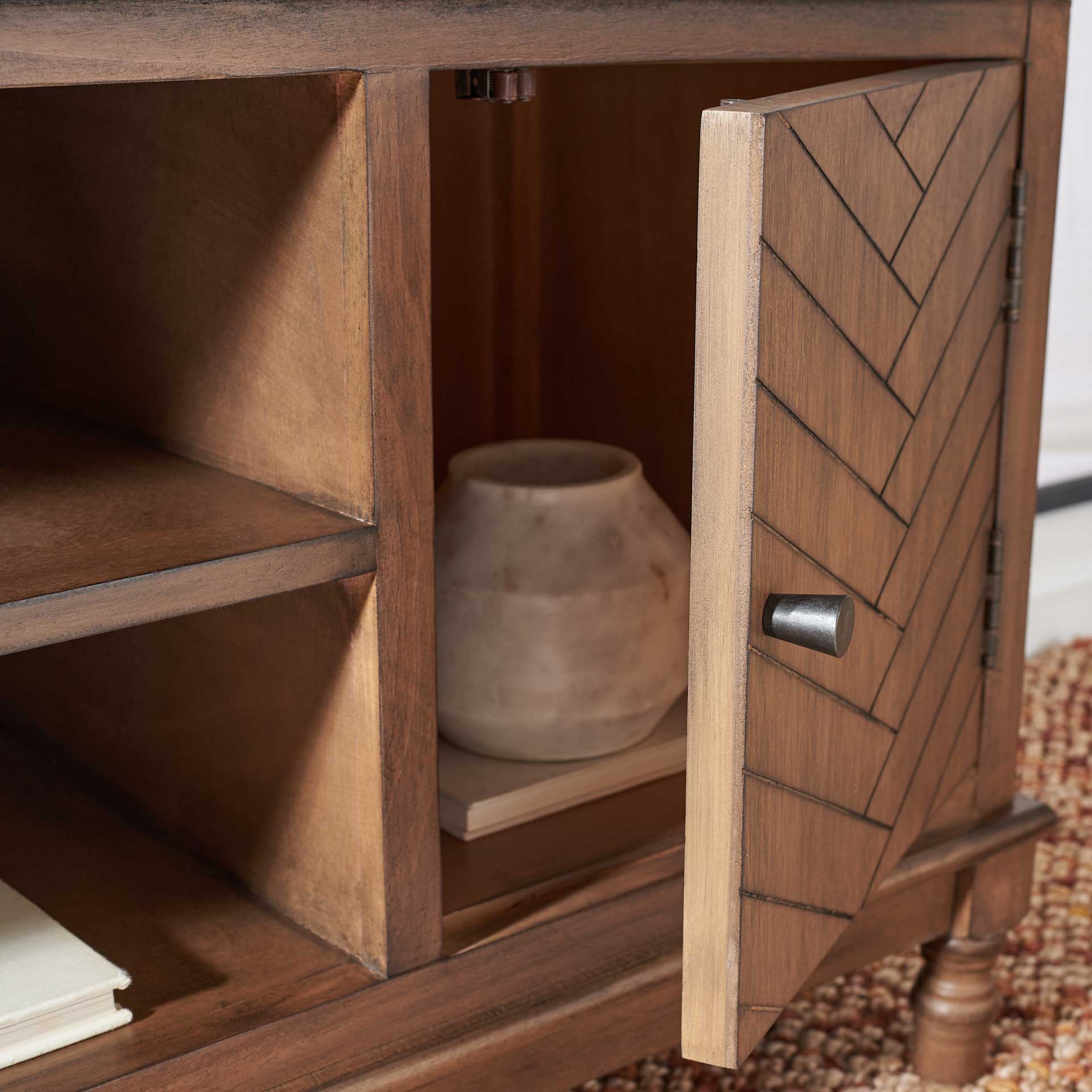 Magnolia 2 Door 2 Shelf Media Stand Brown - Image 8