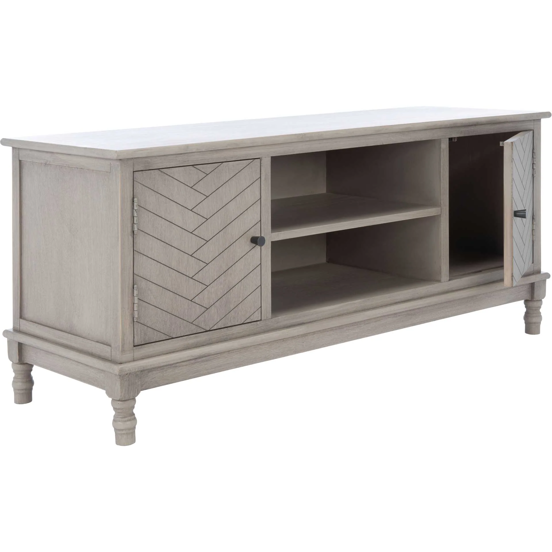 Magnolia 2 Door 2 Shelf Media Stand Greige - Image 2
