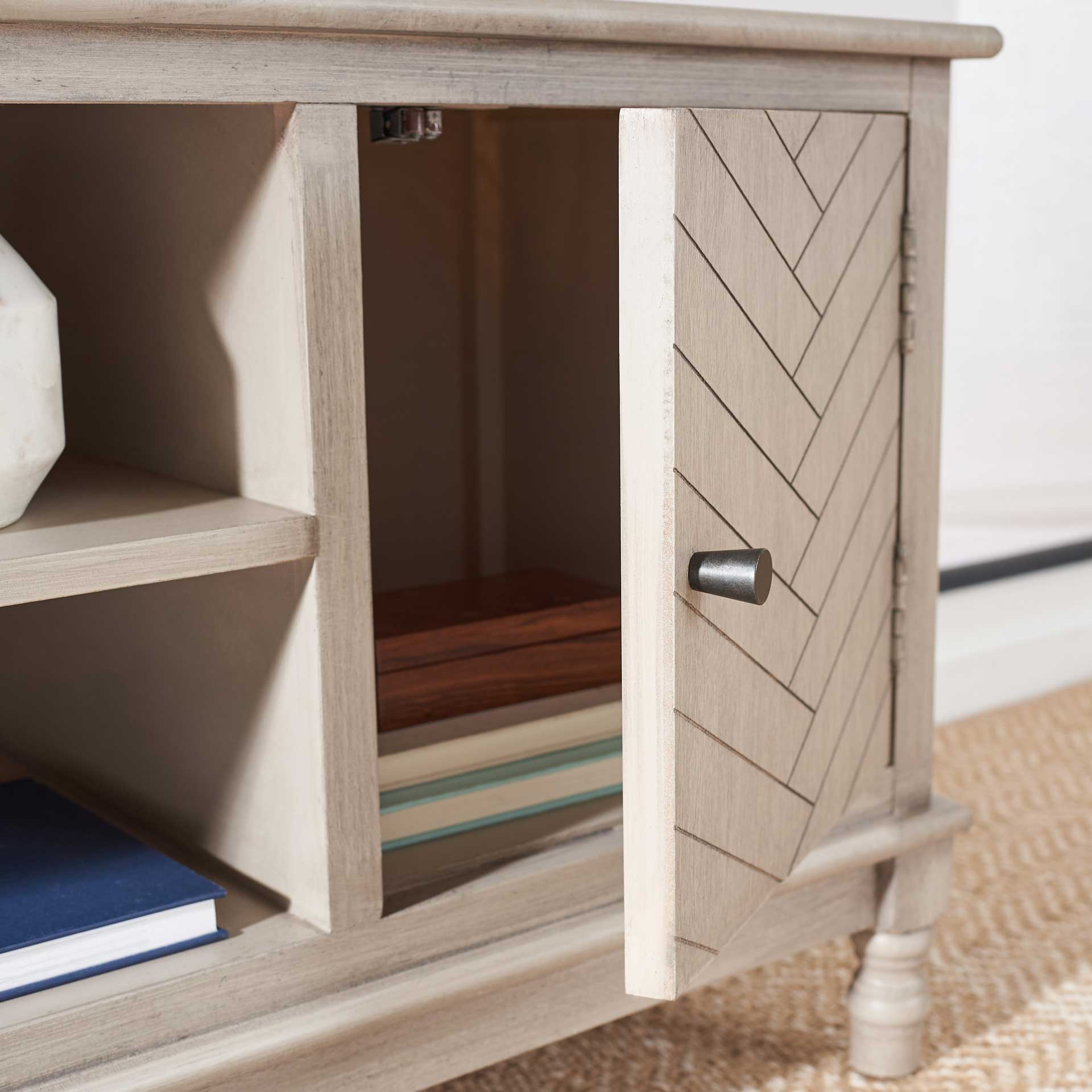 Magnolia 2 Door 2 Shelf Media Stand Greige - Image 7
