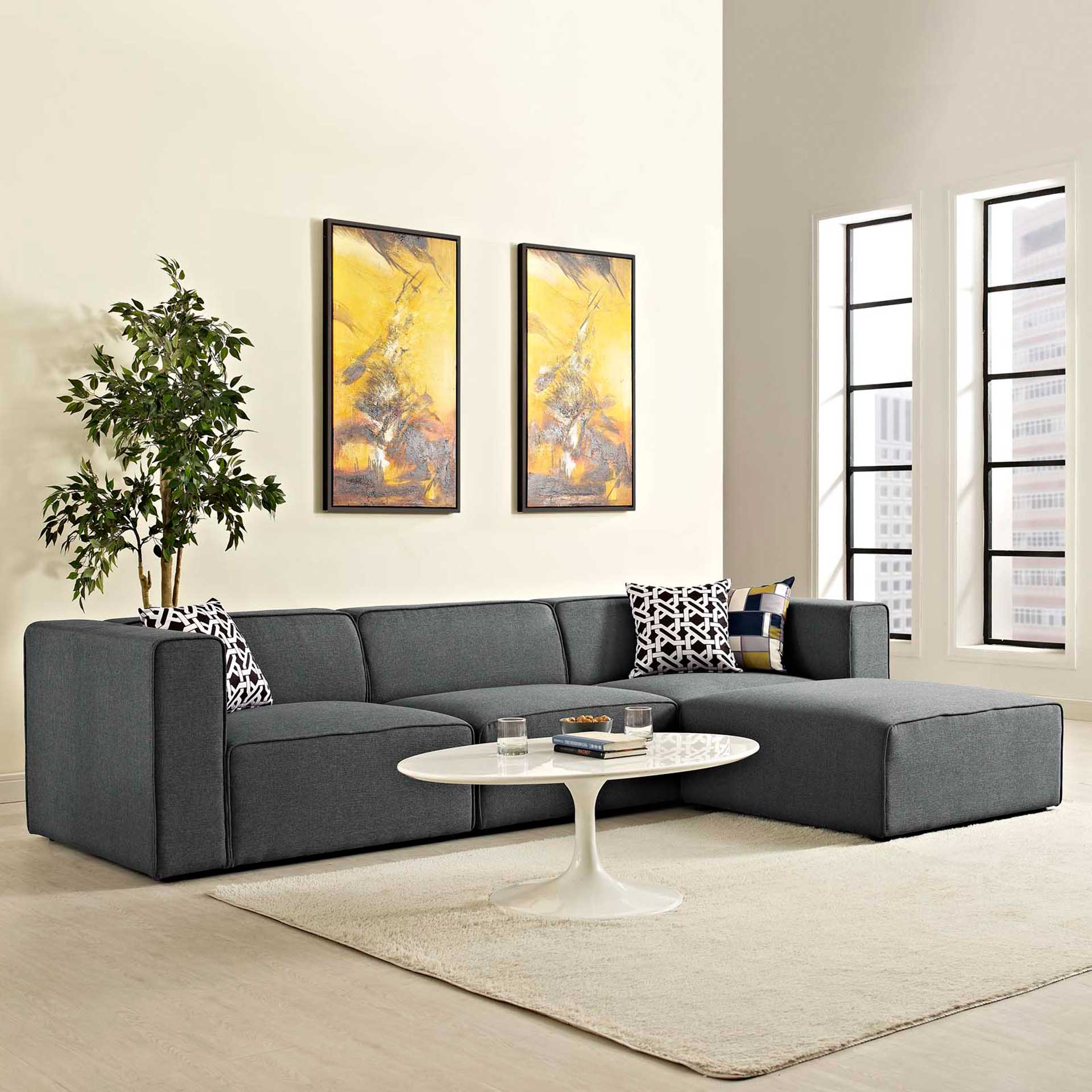 Maisie 4 Piece Sectional Sofa Gray - Image 4