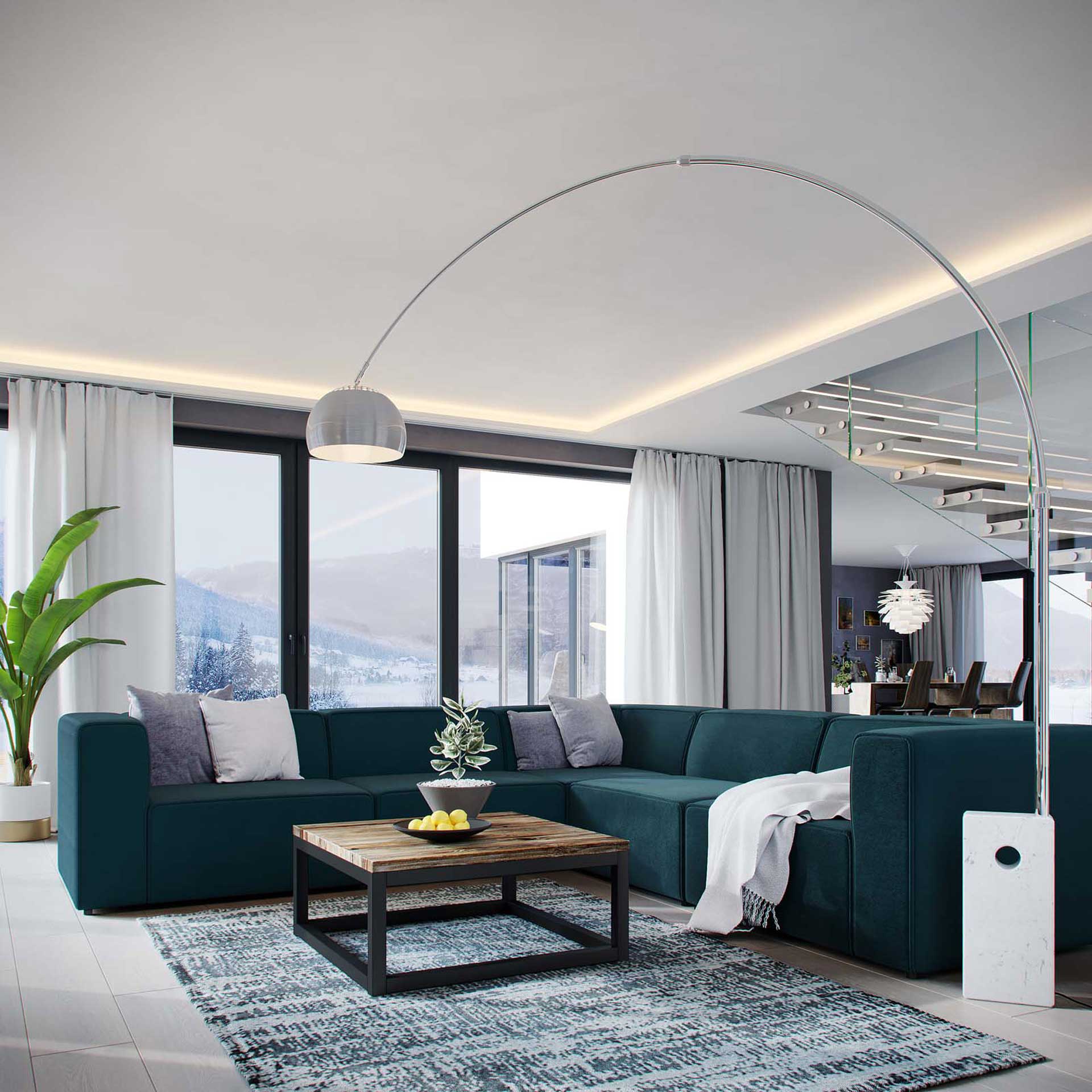 Maisie 5 Piece Corner Sectional Sofa Blue - Image 6