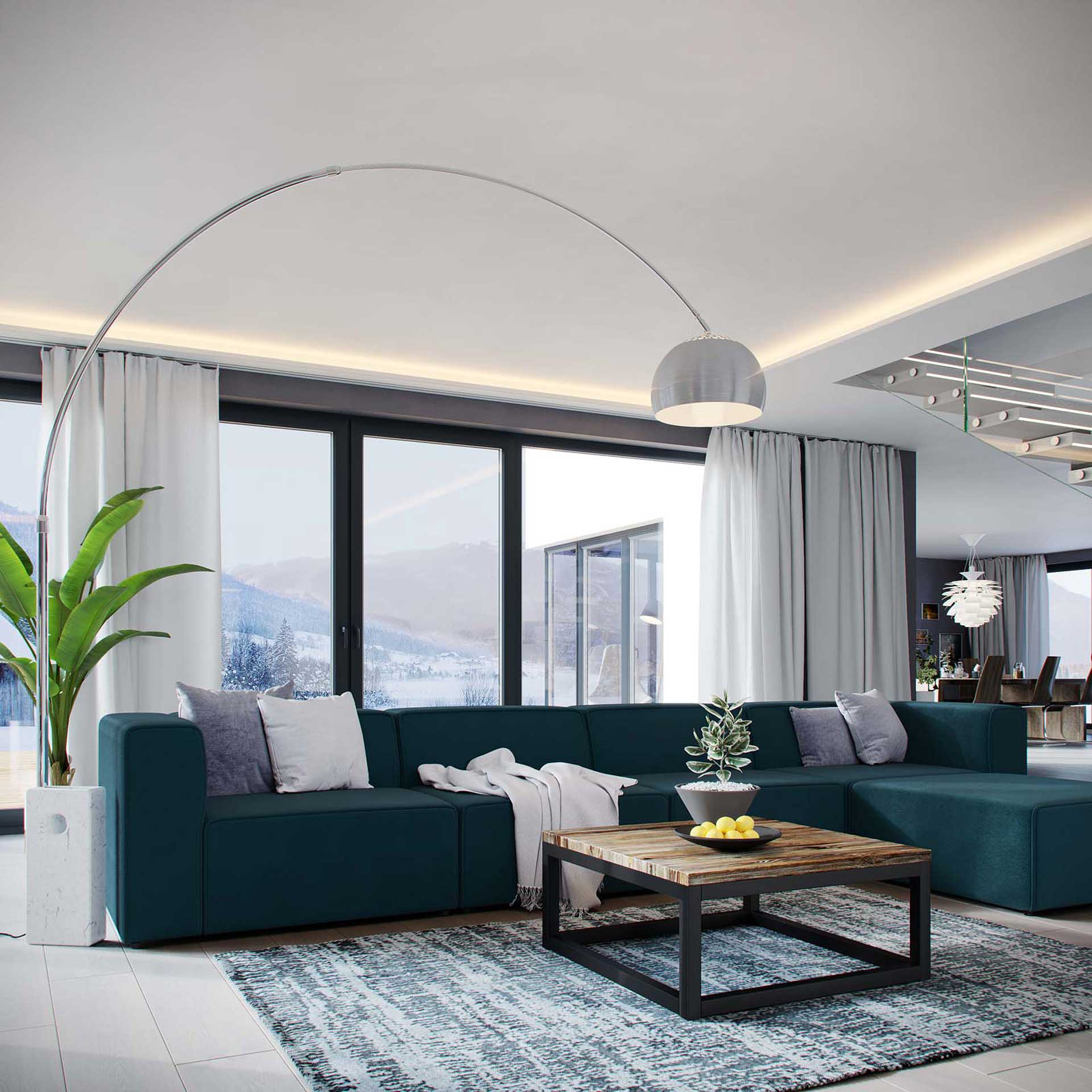 Maisie 5 Piece Sectional Sofa Blue - Image 4