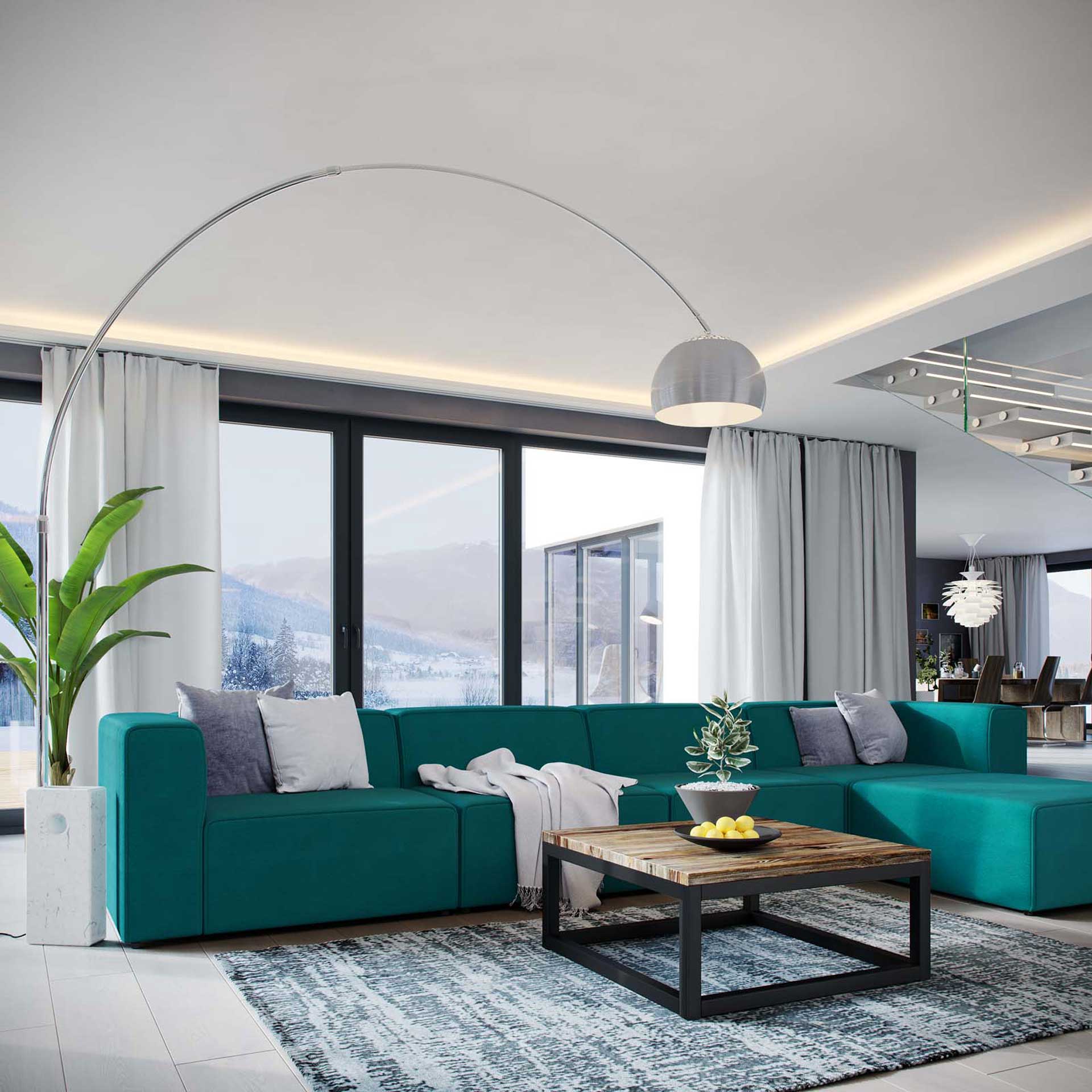 Maisie 5 Piece Sectional Sofa Teal - Image 4