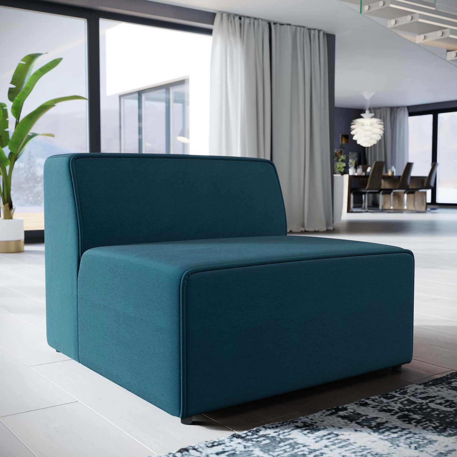 Maisie Fabric Armless Chair Blue - Image 4