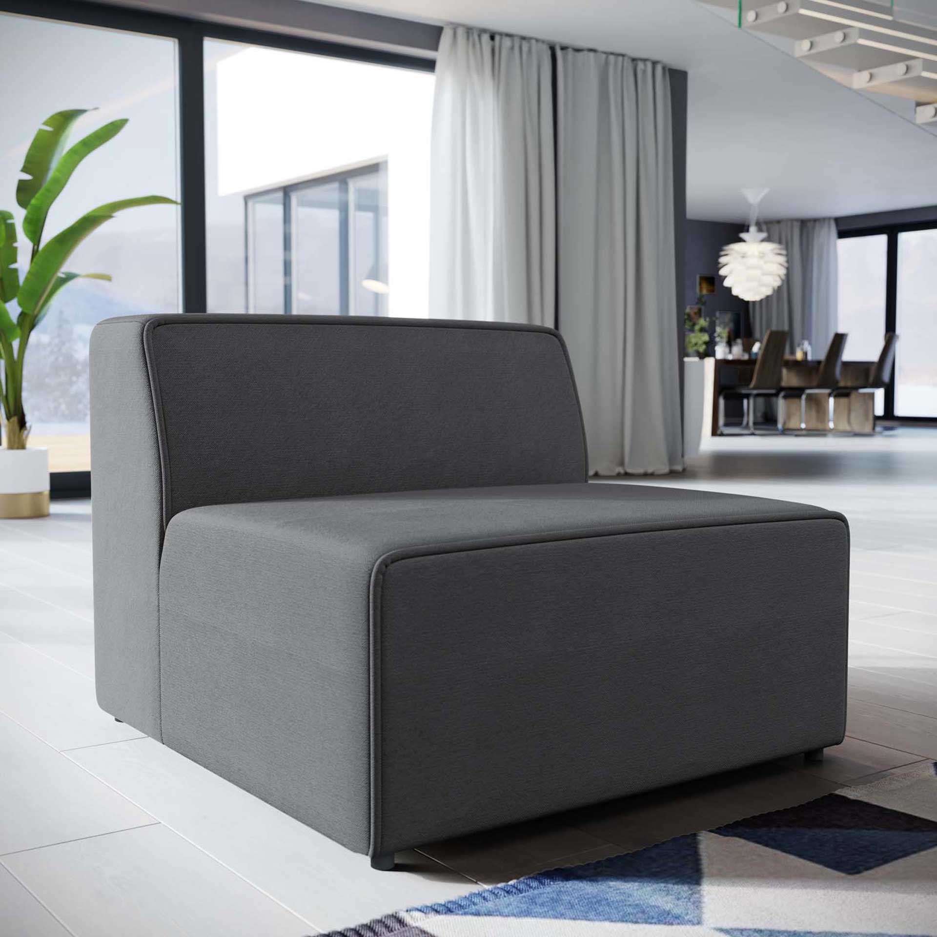 Maisie Fabric Armless Chair Gray - Image 4