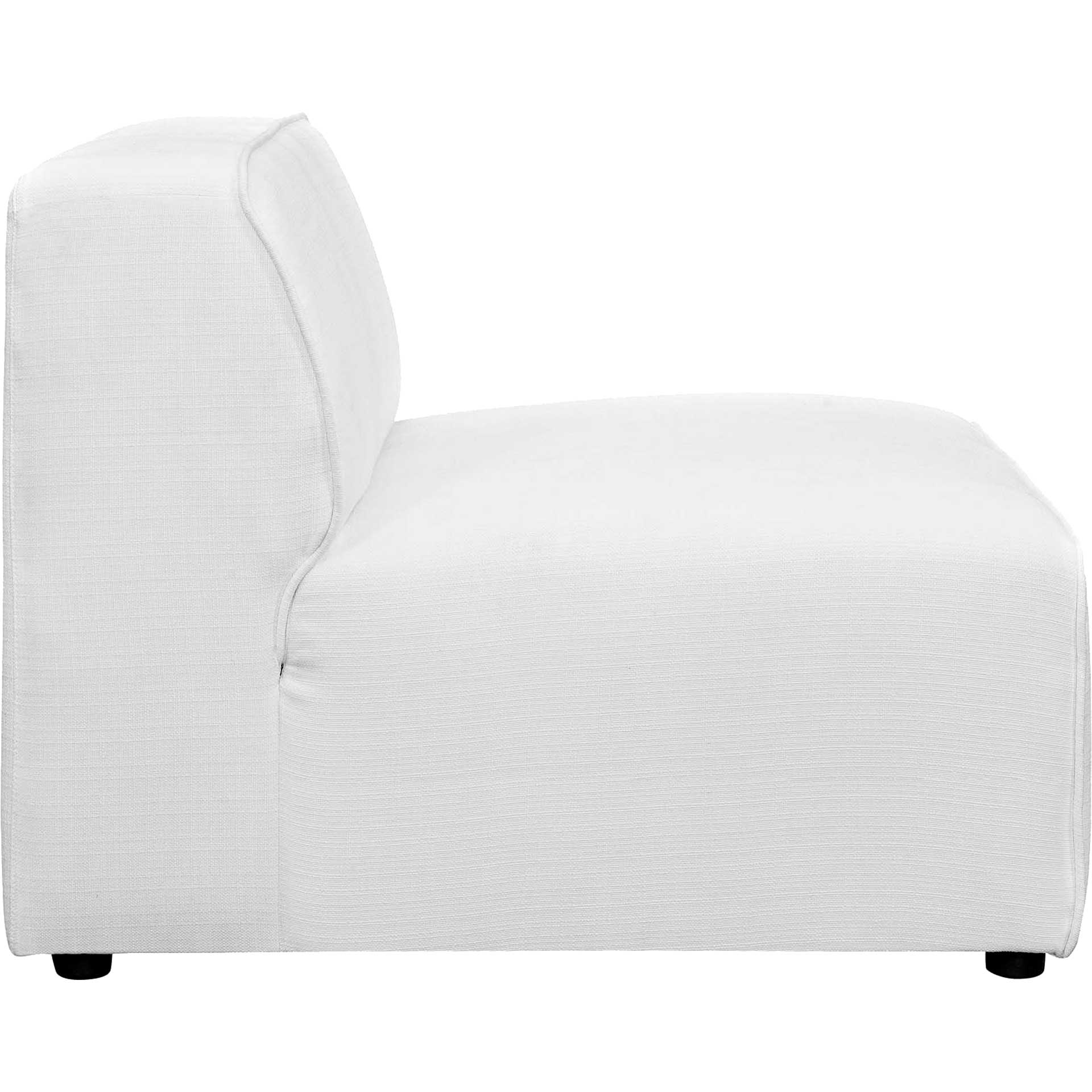 Maisie Fabric Armless Chair White - Image 2