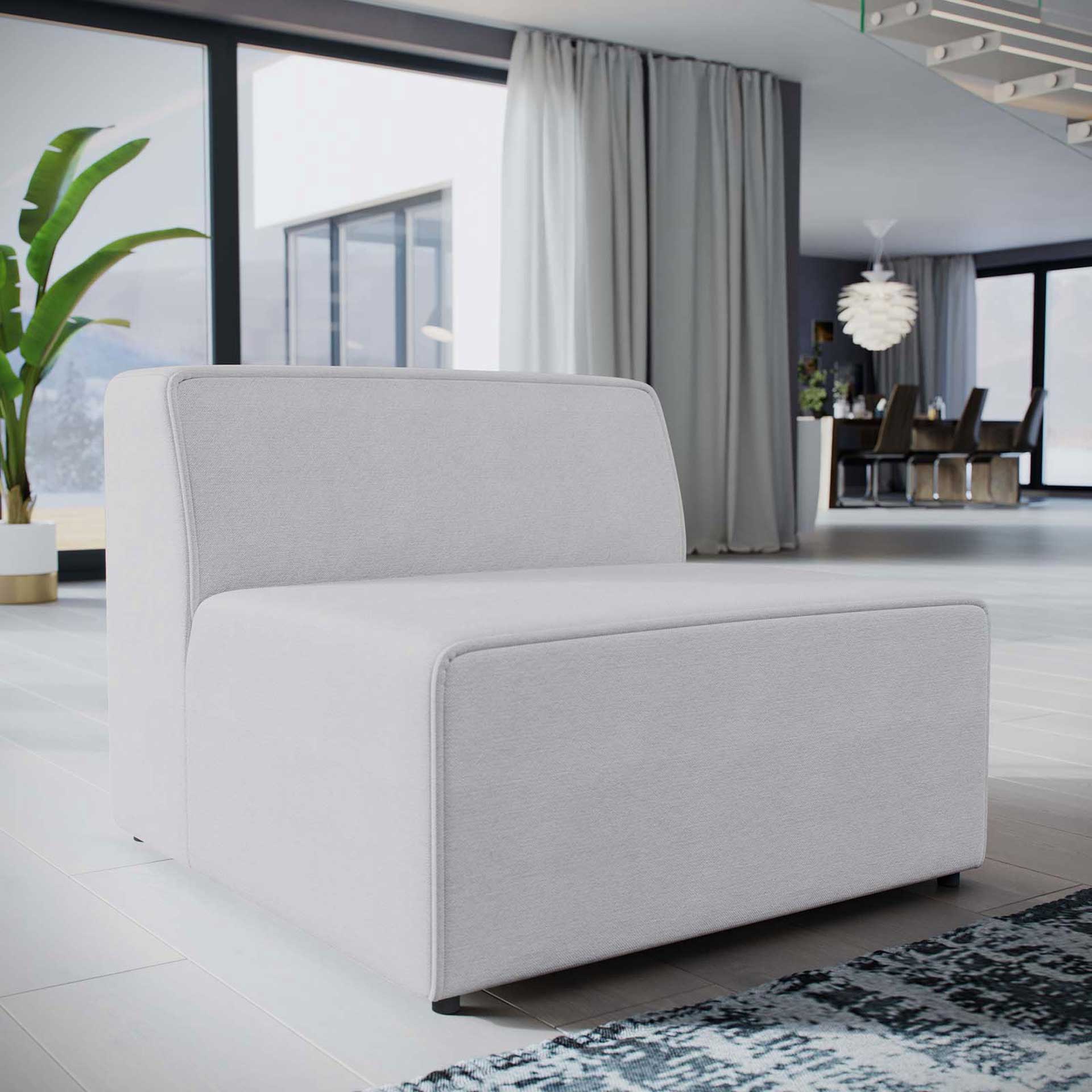 Maisie Fabric Armless Chair White - Image 4
