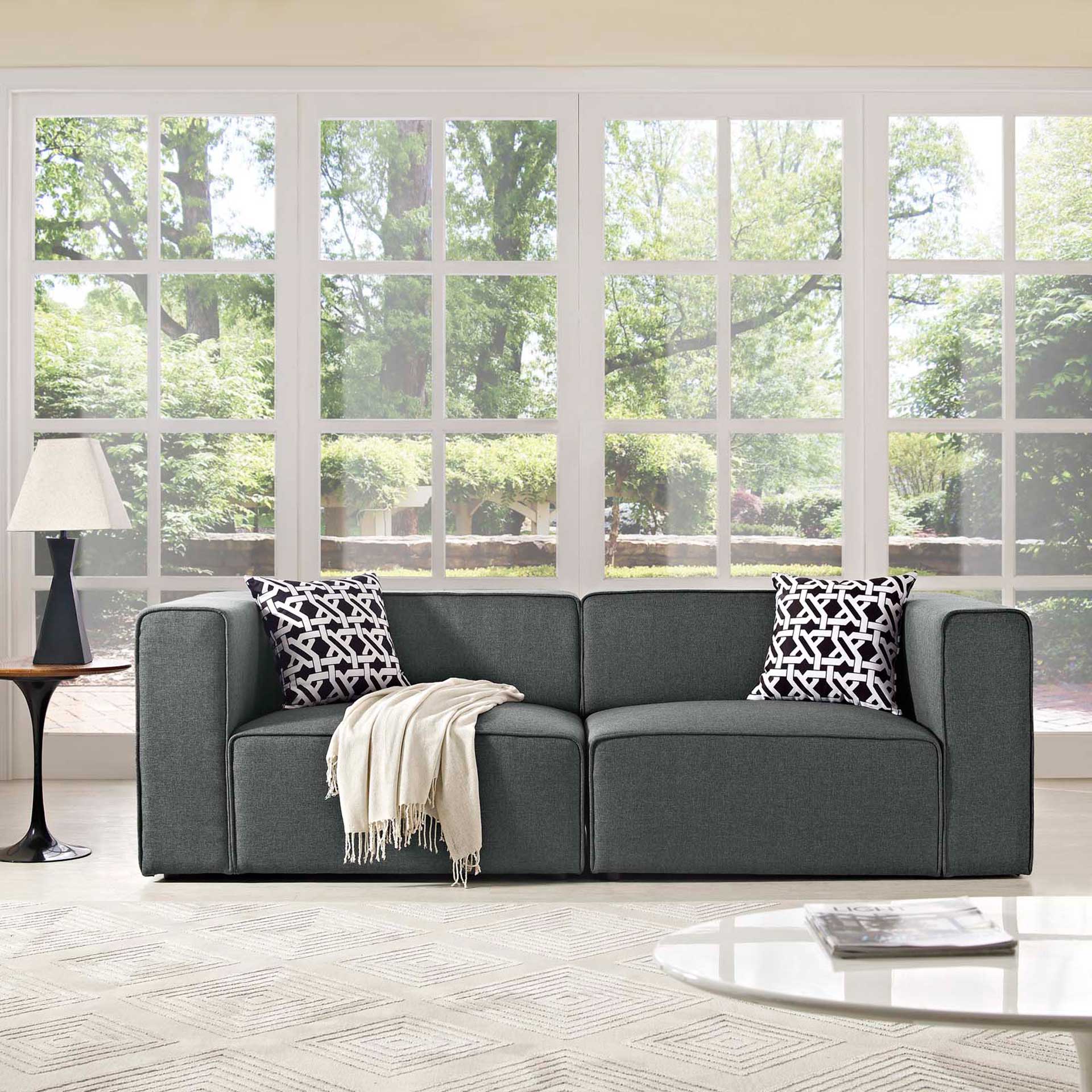 Maisie Fabric Loveseat Gray - Image 4