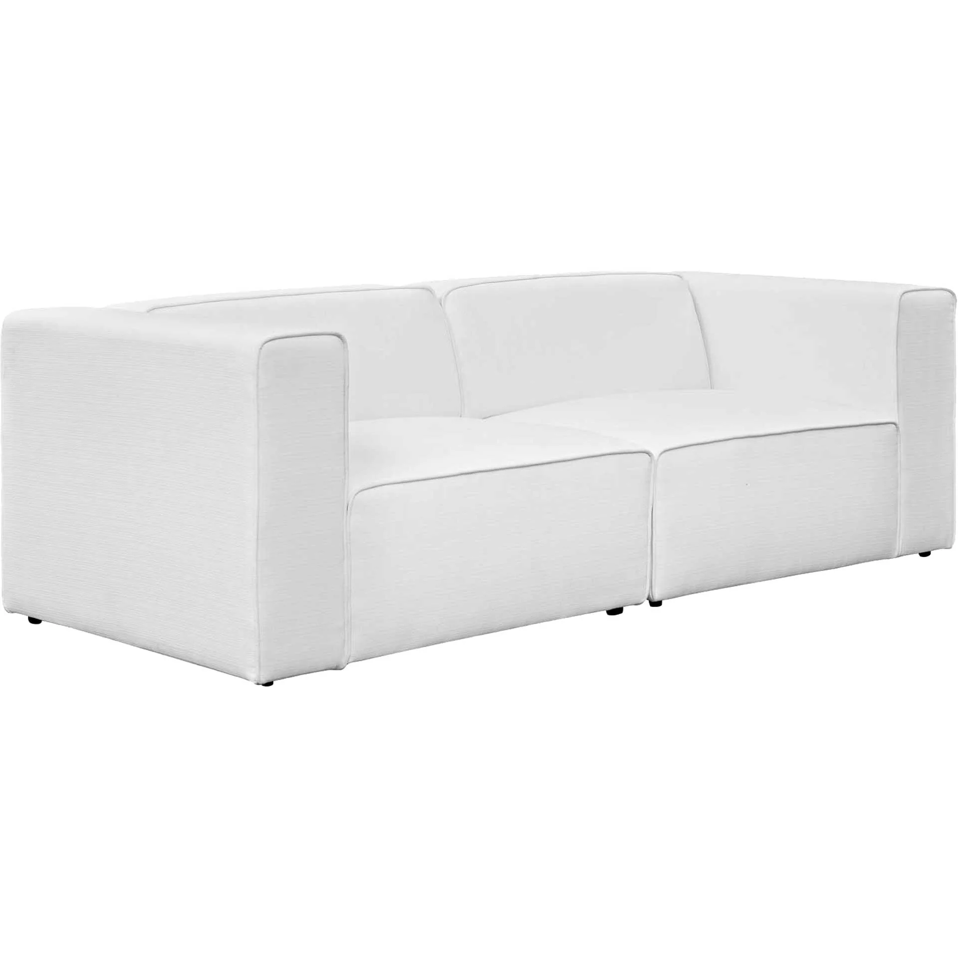 Maisie Fabric Loveseat White - Image 2
