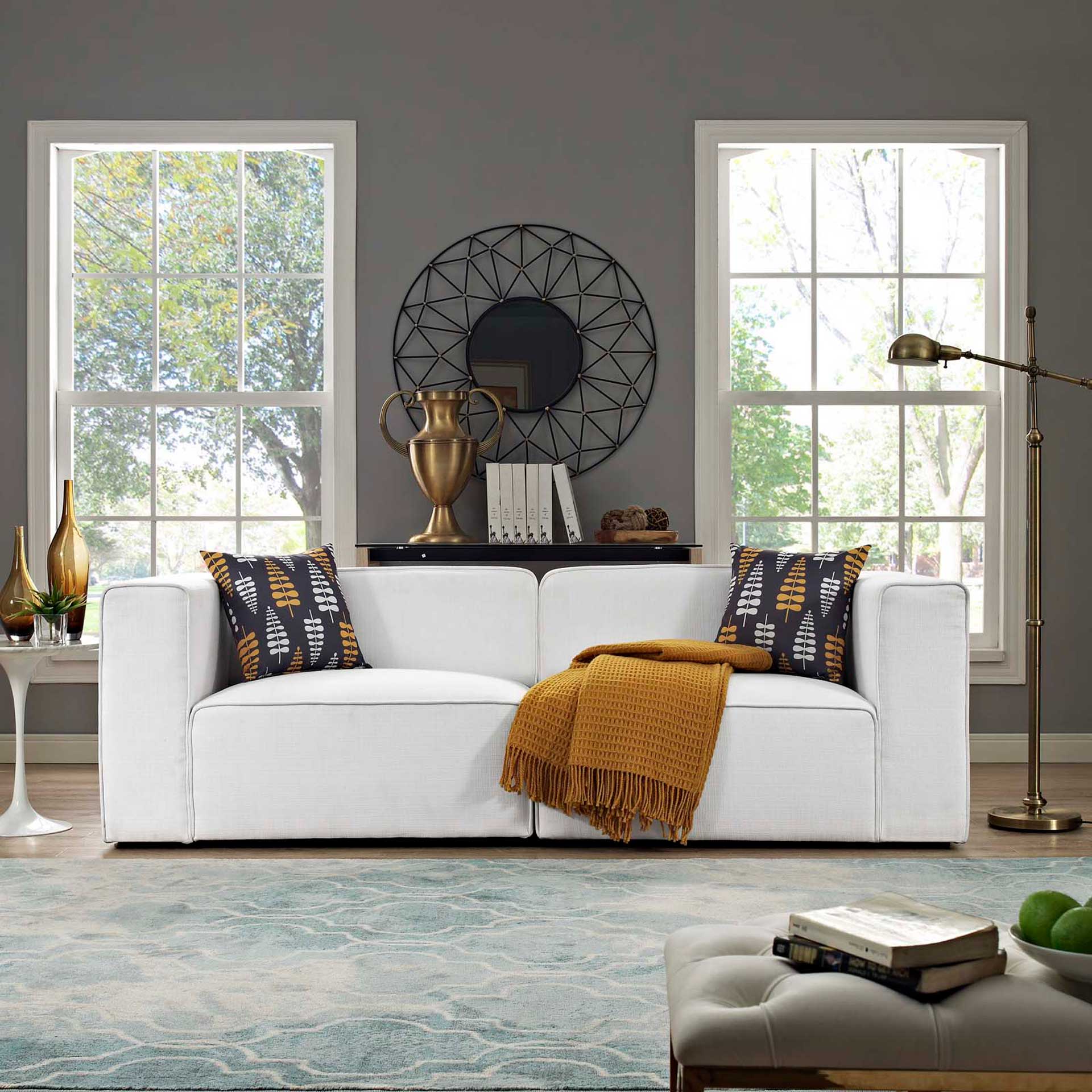 Maisie Fabric Loveseat White - Image 4
