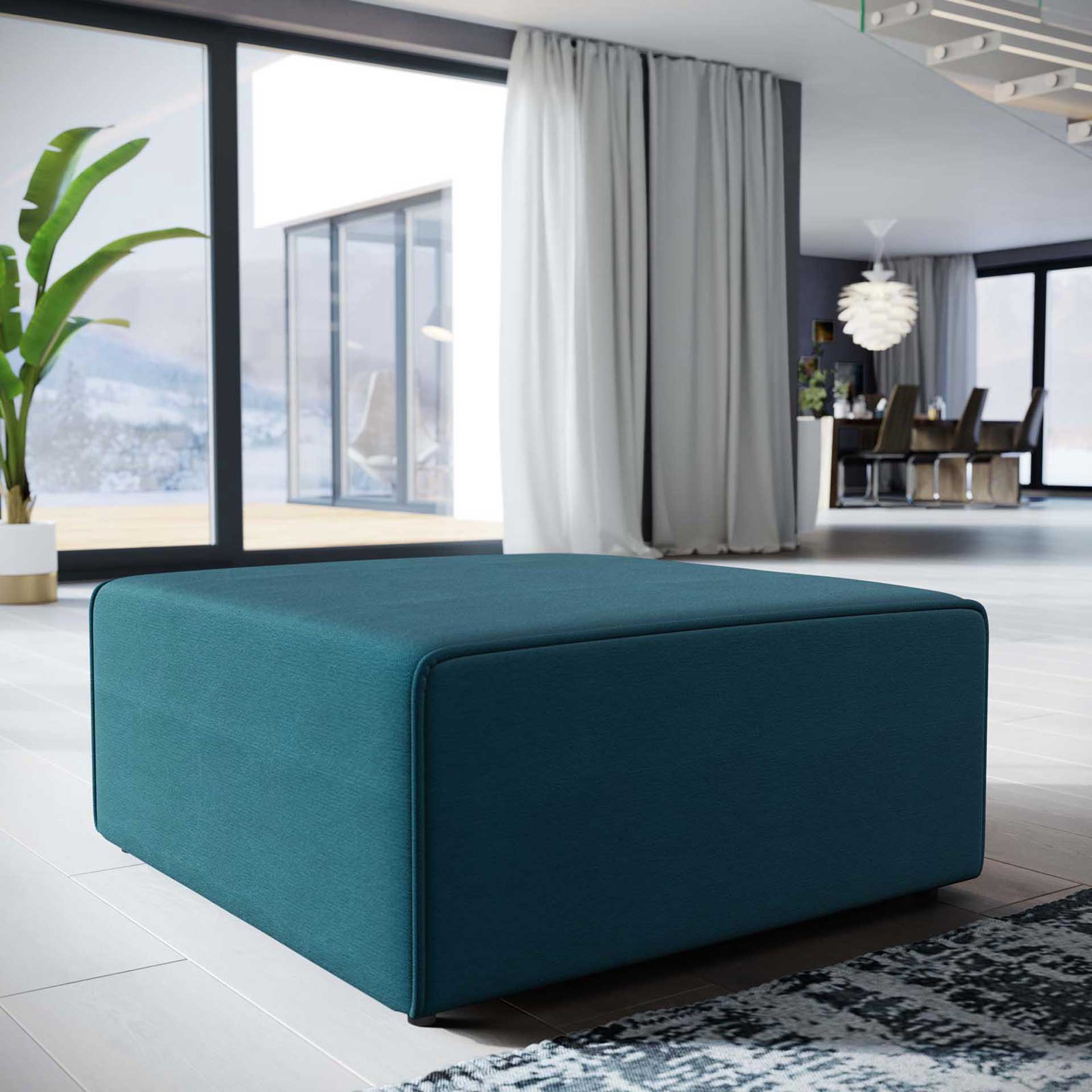 Maisie Fabric Ottoman Blue - Image 4