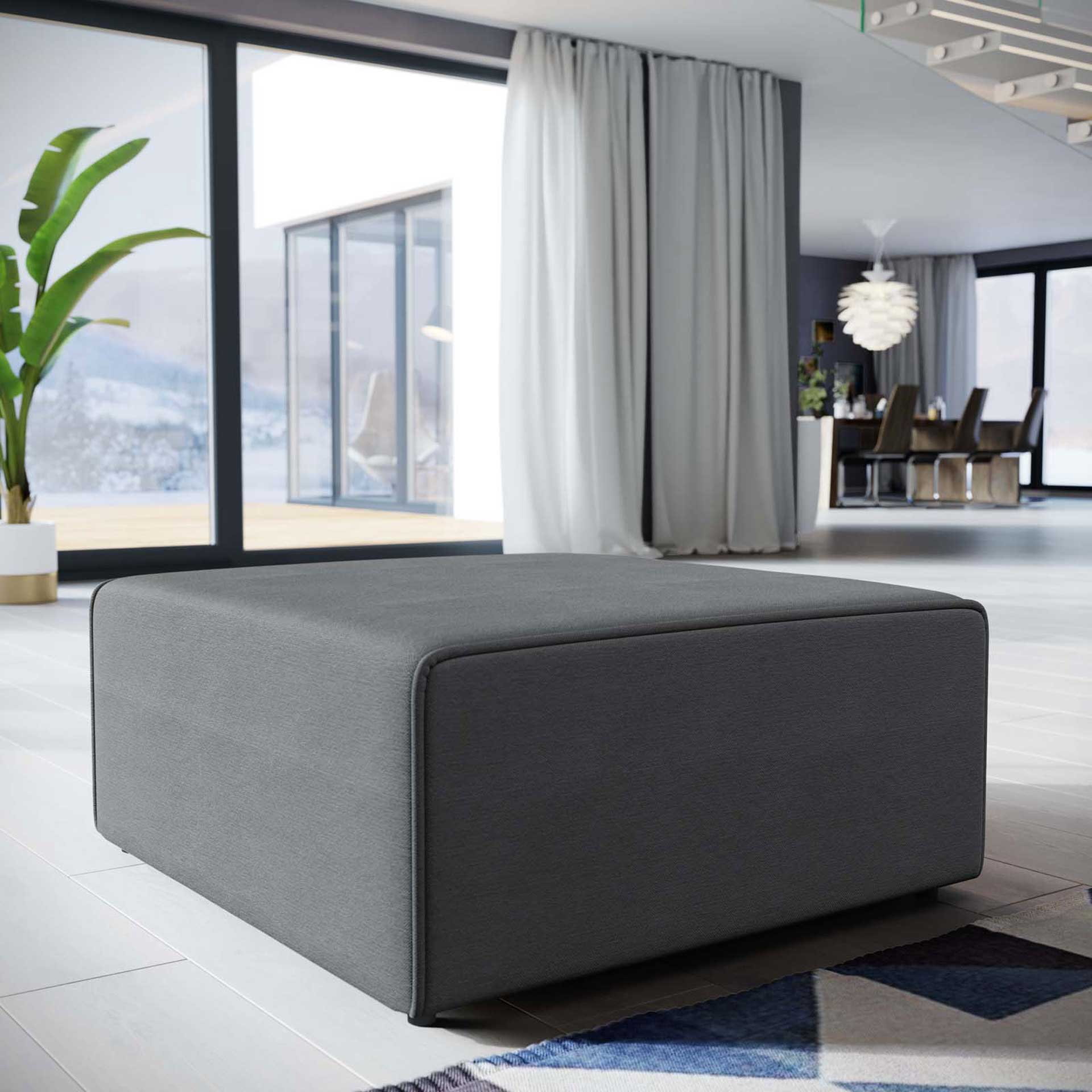 Maisie Fabric Ottoman Gray - Image 4
