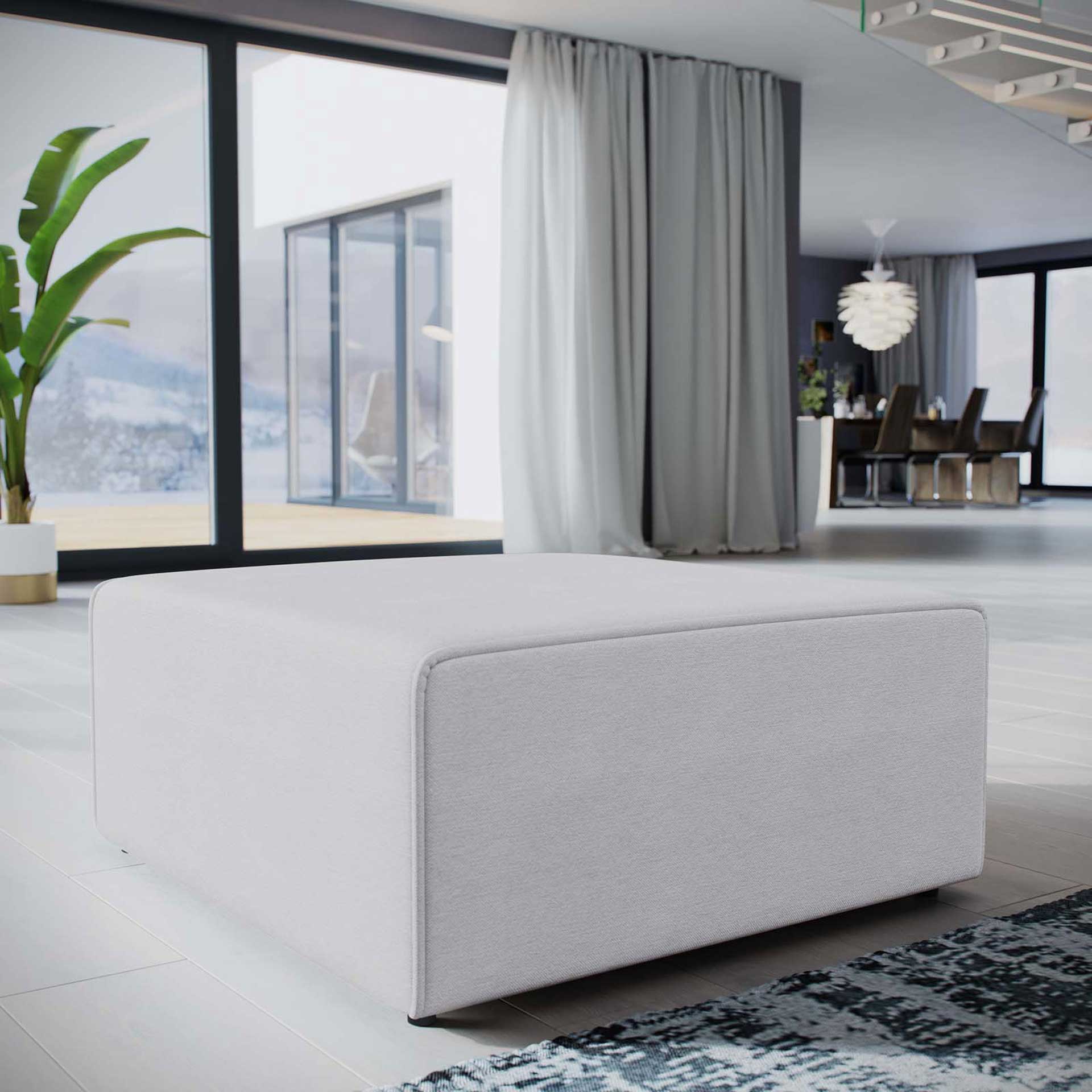 Maisie Fabric Ottoman White - Image 4