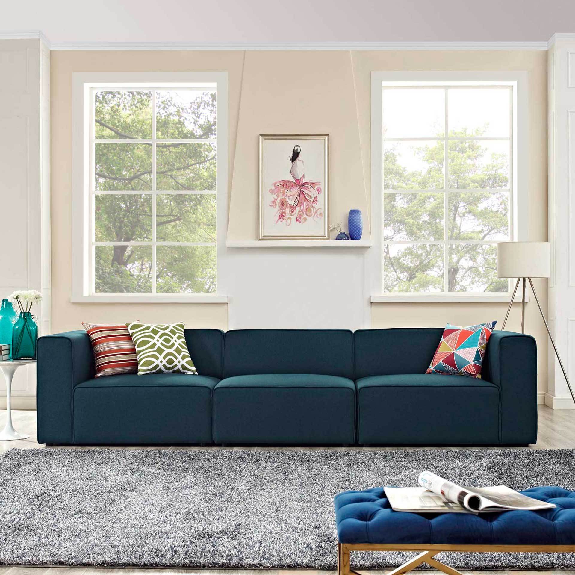 Maisie Fabric Sofa Blue - Image 4