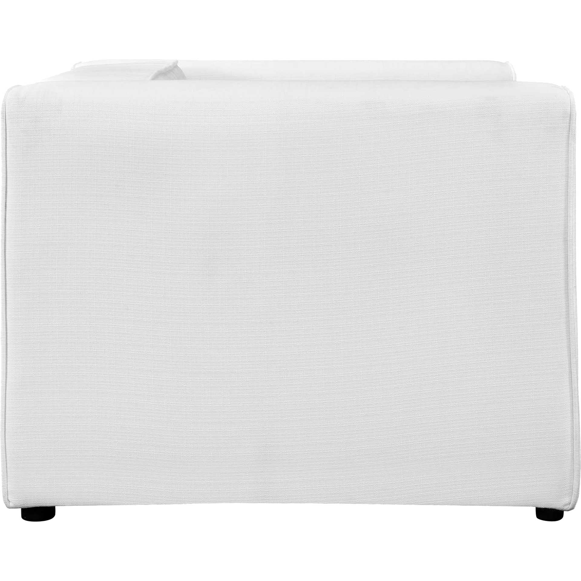 Maisie Upholstered Fabric Armchair White - Image 2