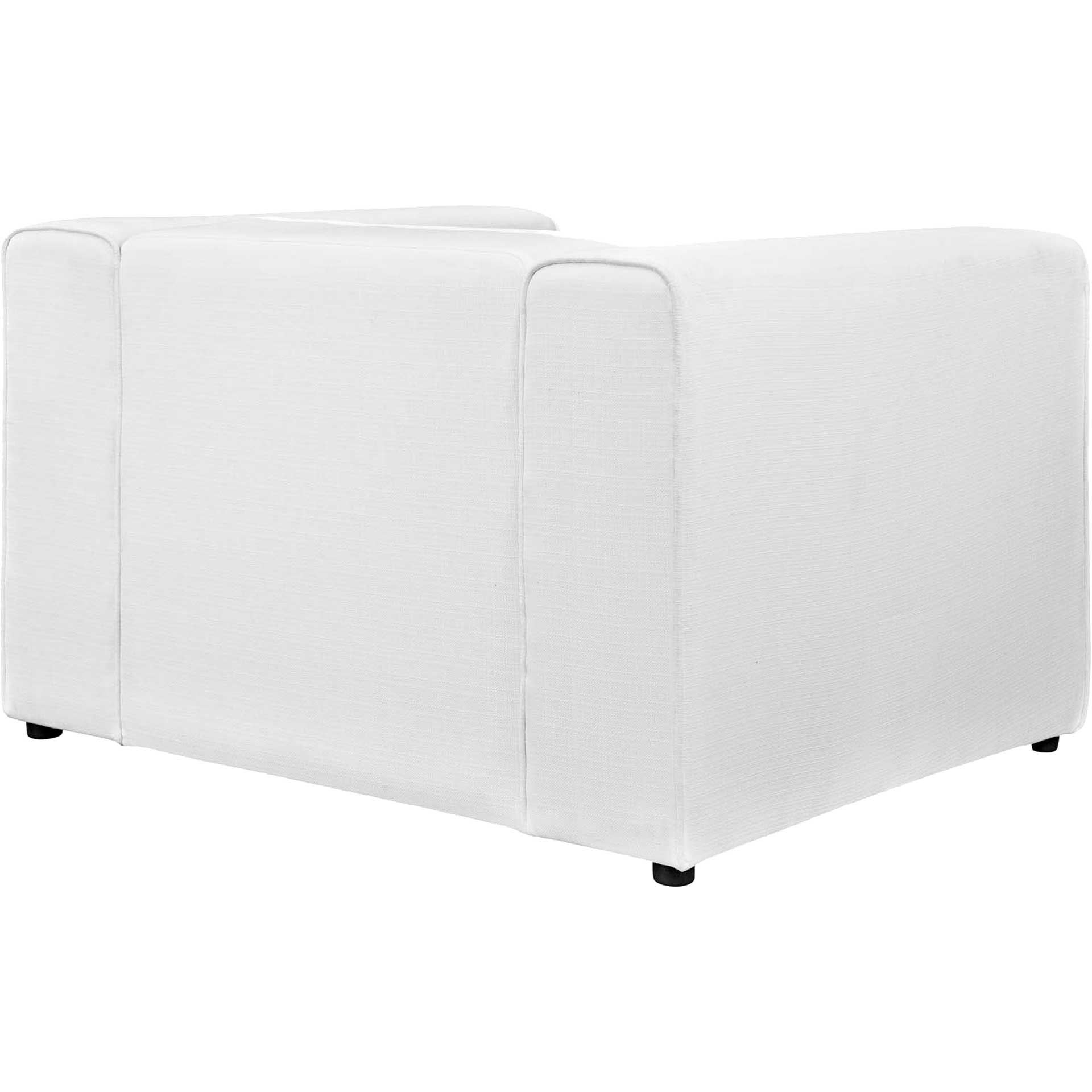 Maisie Upholstered Fabric Armchair White - Image 3