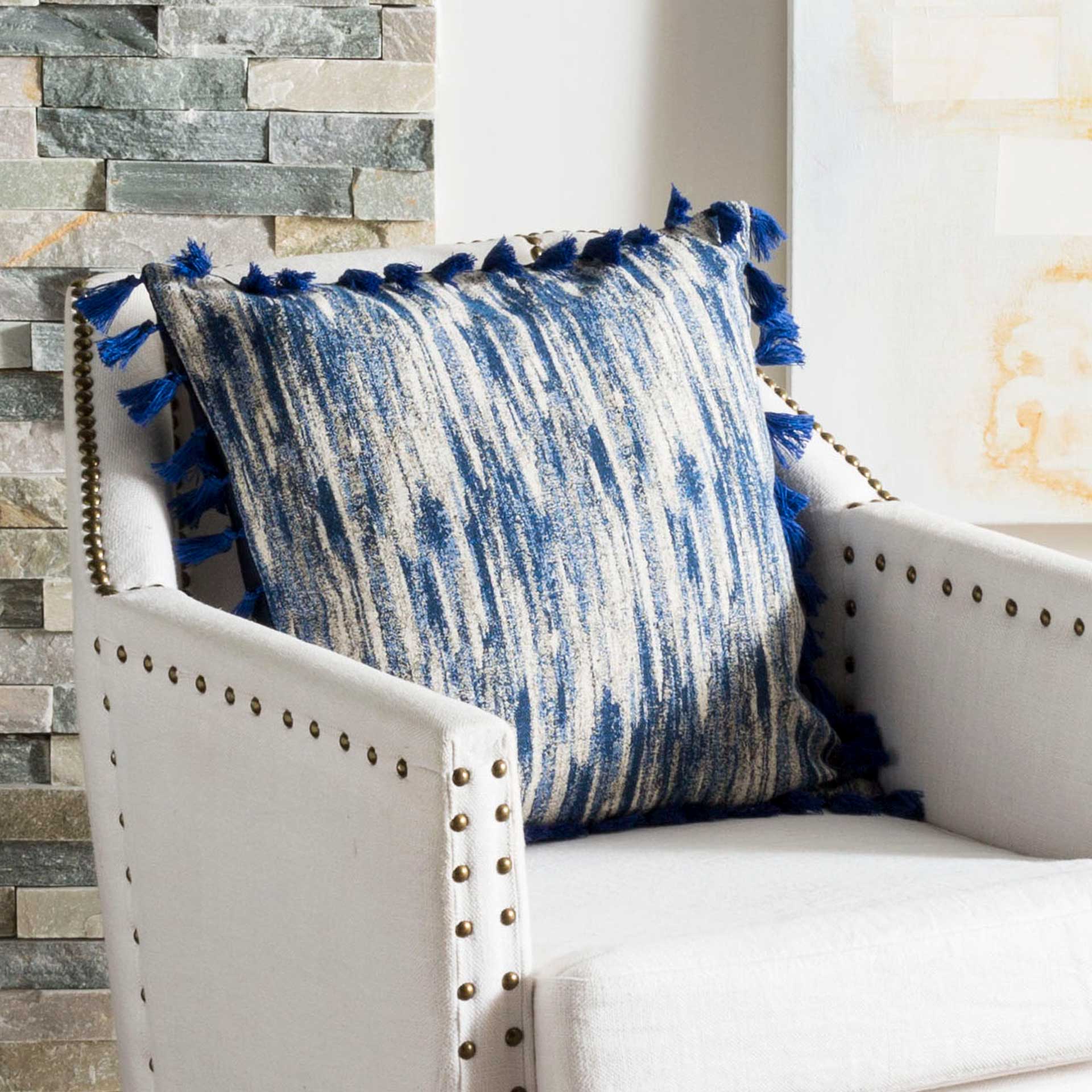 Makai Pillow Blue/Cream - Image 4