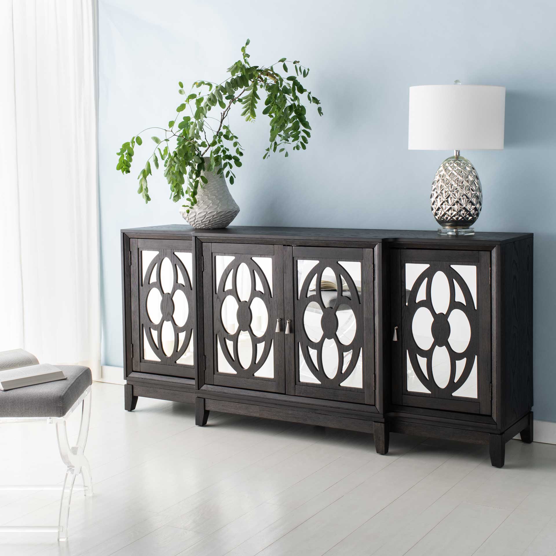 Makani Mirrored Sideboard Black - Image 4