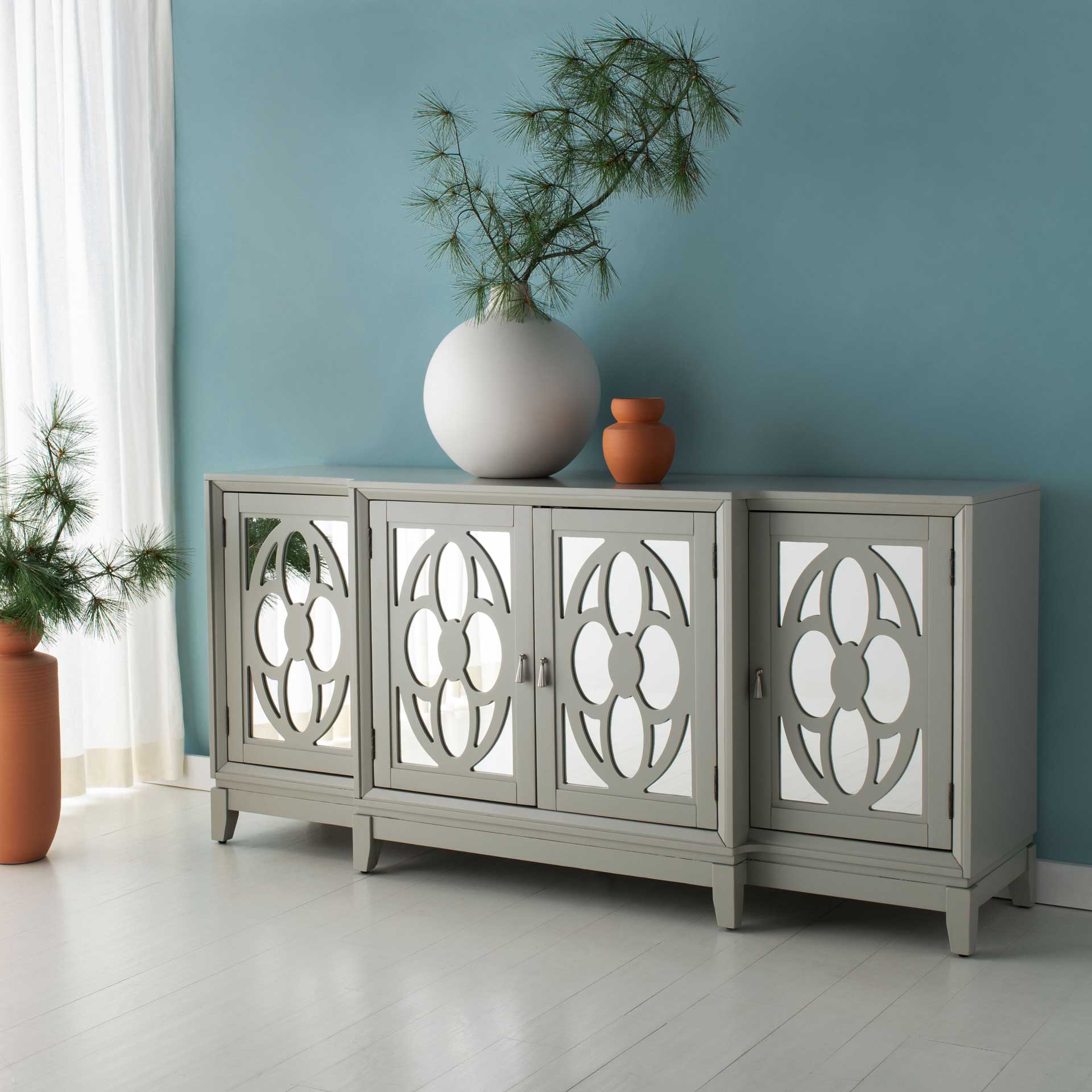 Makani Mirrored Sideboard Gray - Image 4