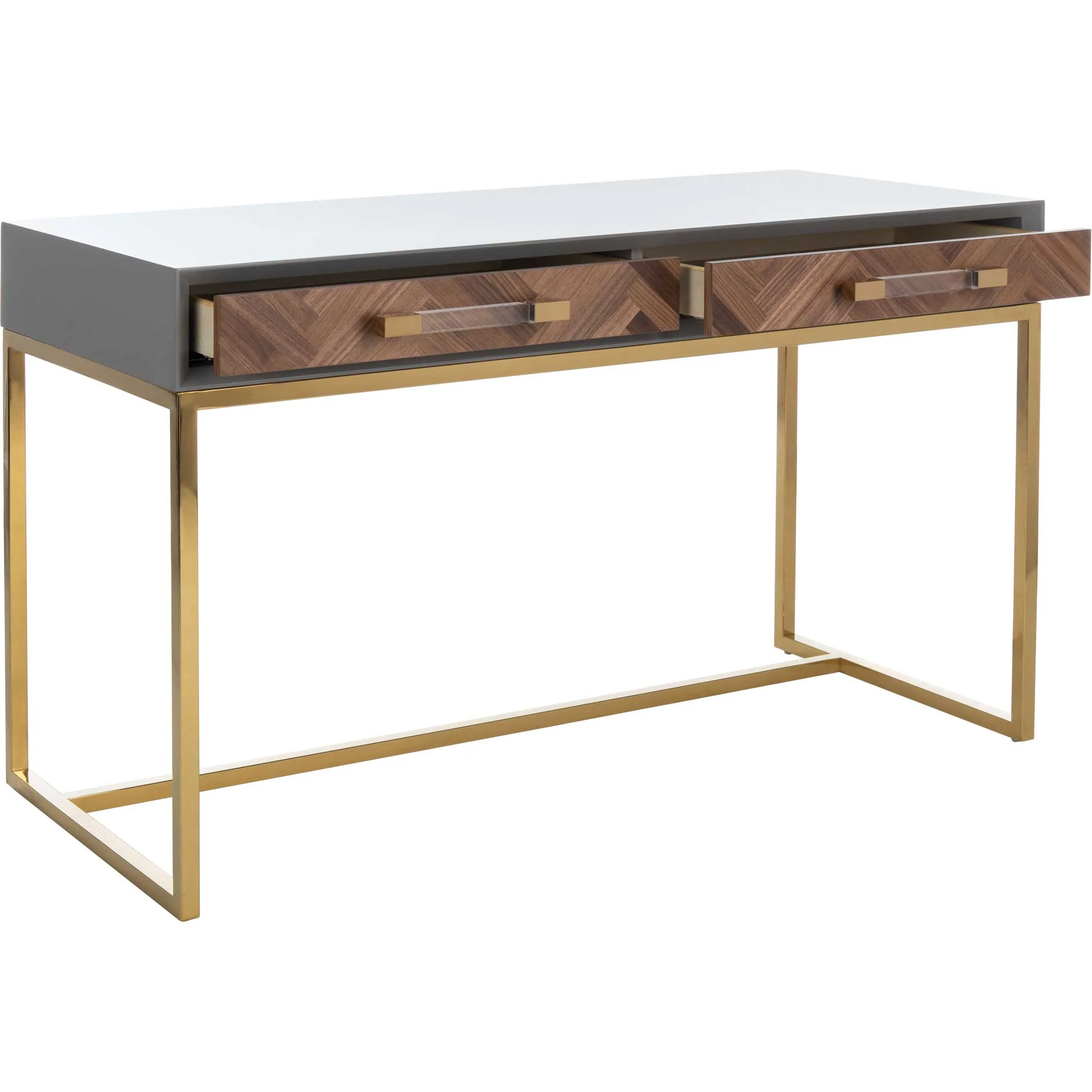 Makayla Modern Desk Gray/Gold - Image 2