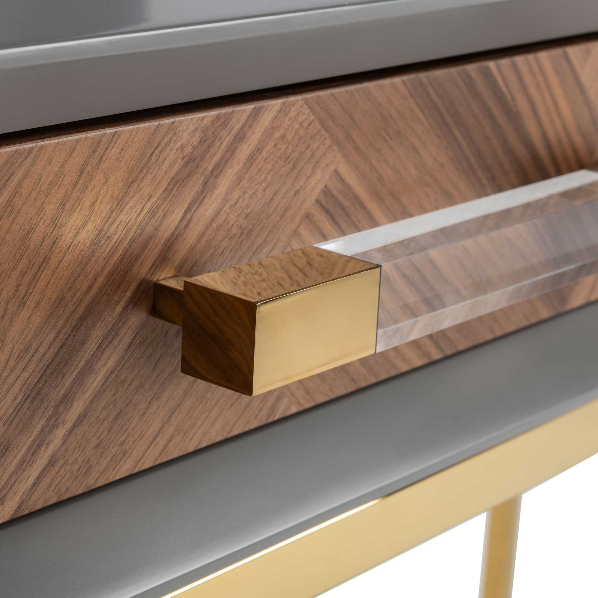 Makayla Modern Desk Gray/Gold - Image 7