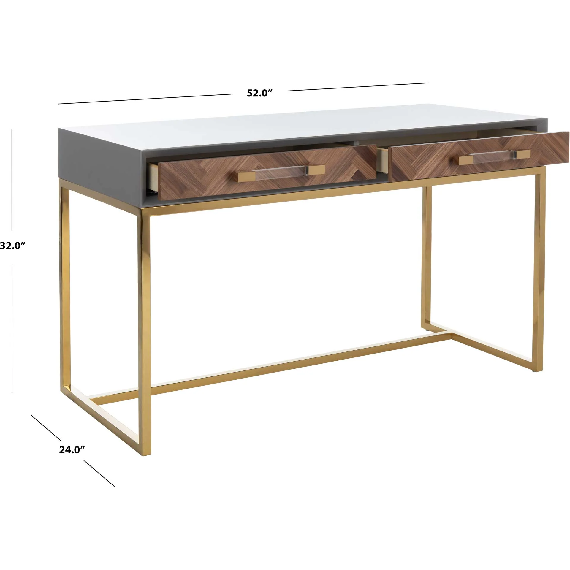 Makayla Modern Desk Gray/Gold - Image 9