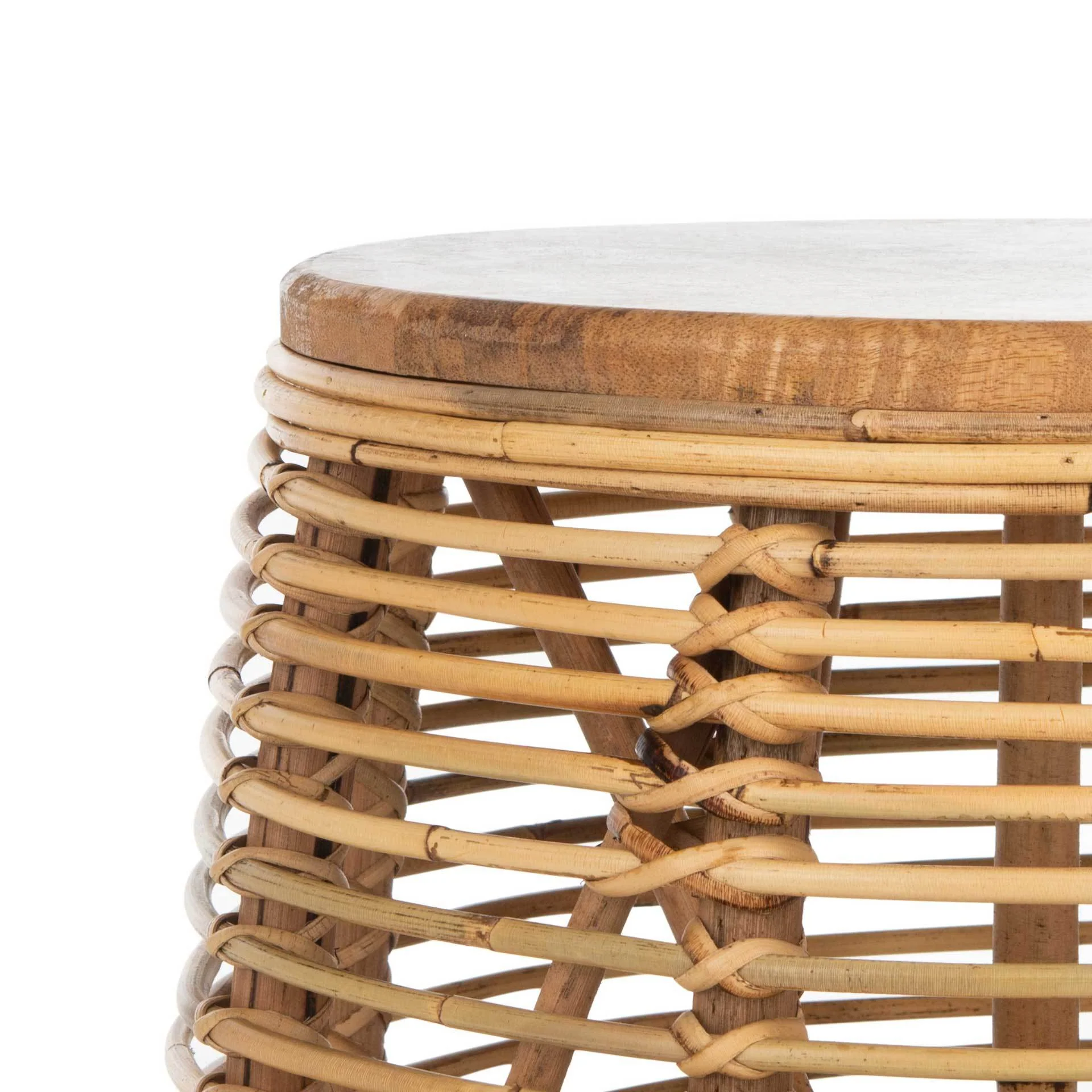 Malakai Rattan Drum Stool Table Natural - Image 2