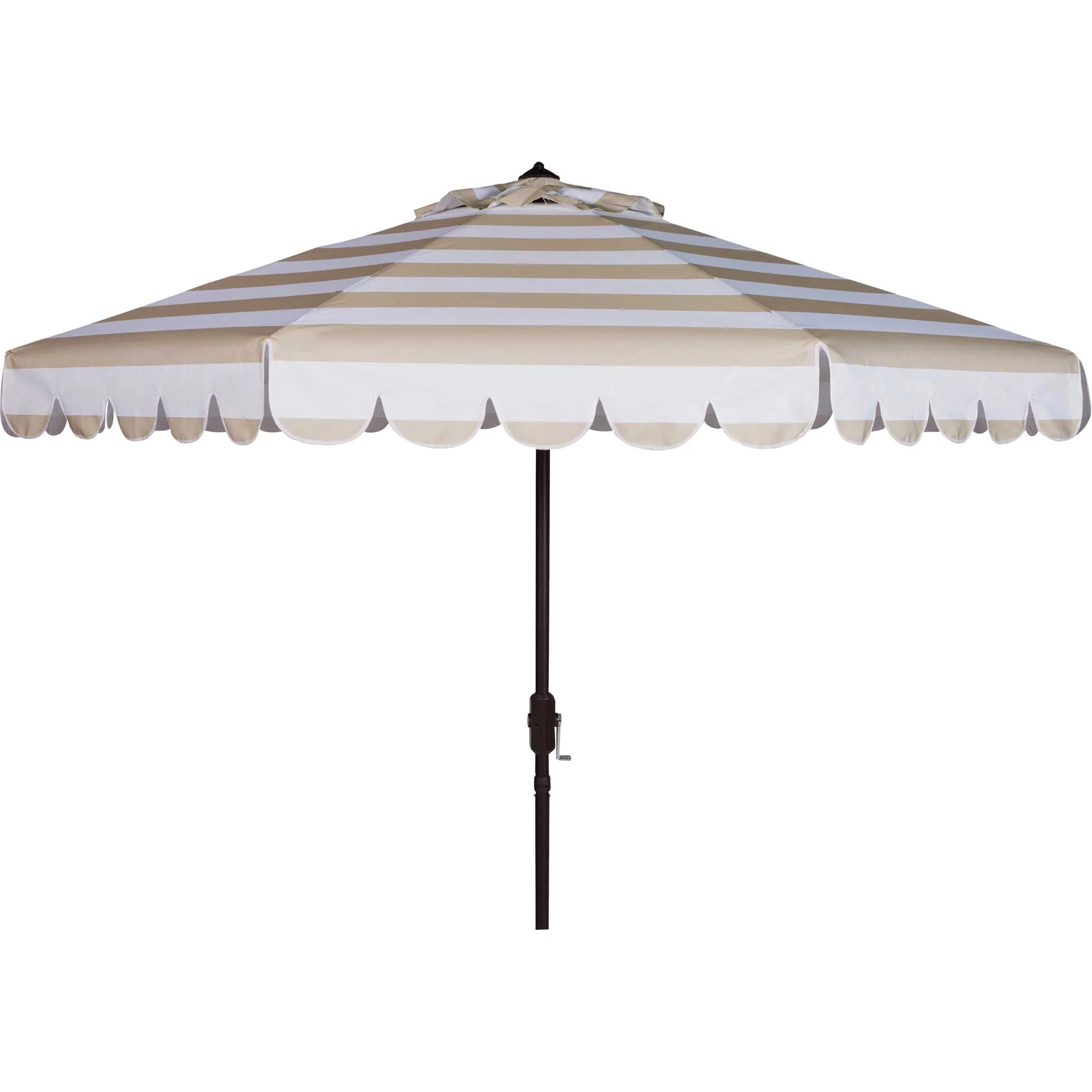 Malakai Single Scallop Push Button Tilt Umbrella Beige/White - Image 2