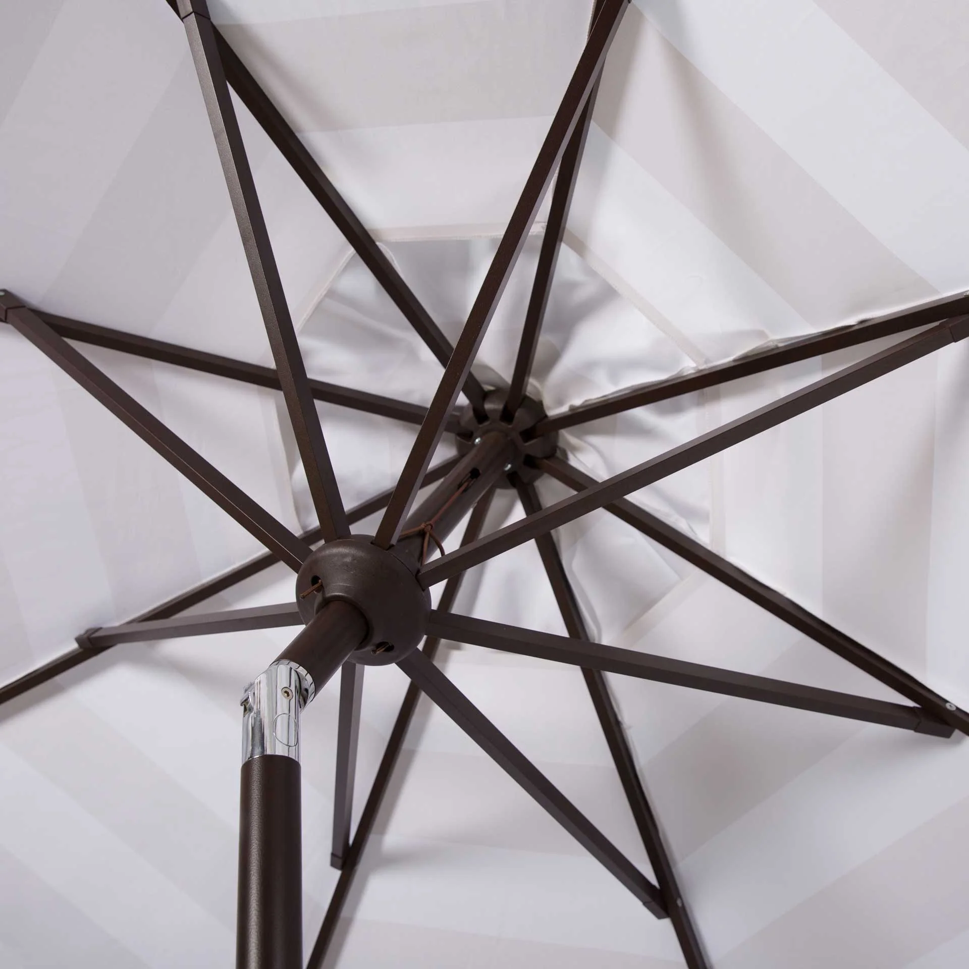Malakai Single Scallop Push Button Tilt Umbrella Beige/White - Image 3