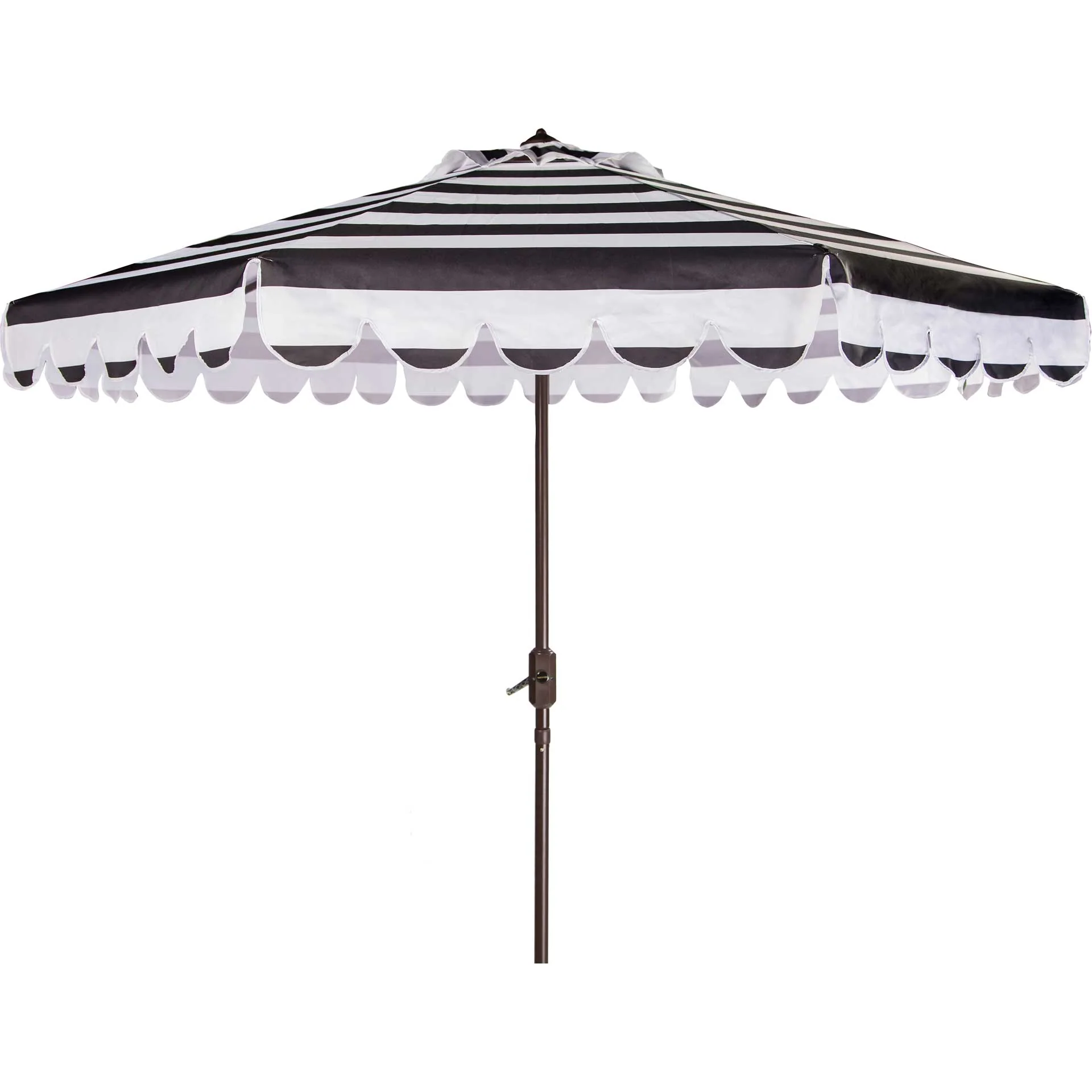 Malakai Single Scallop Push Button Tilt Umbrella Black/White - Image 2