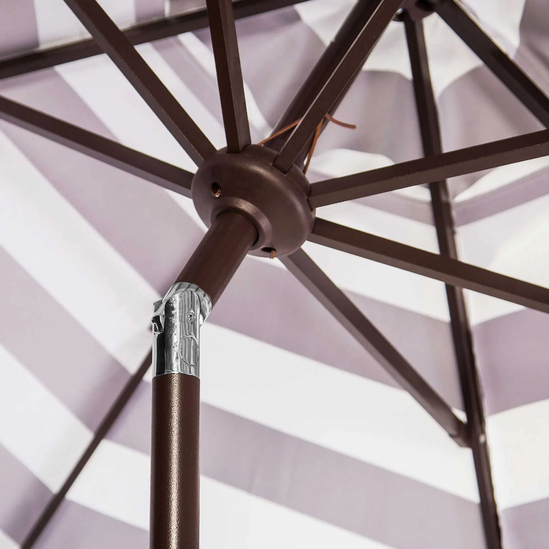 Malakai Single Scallop Push Button Tilt Umbrella Black/White - Image 3