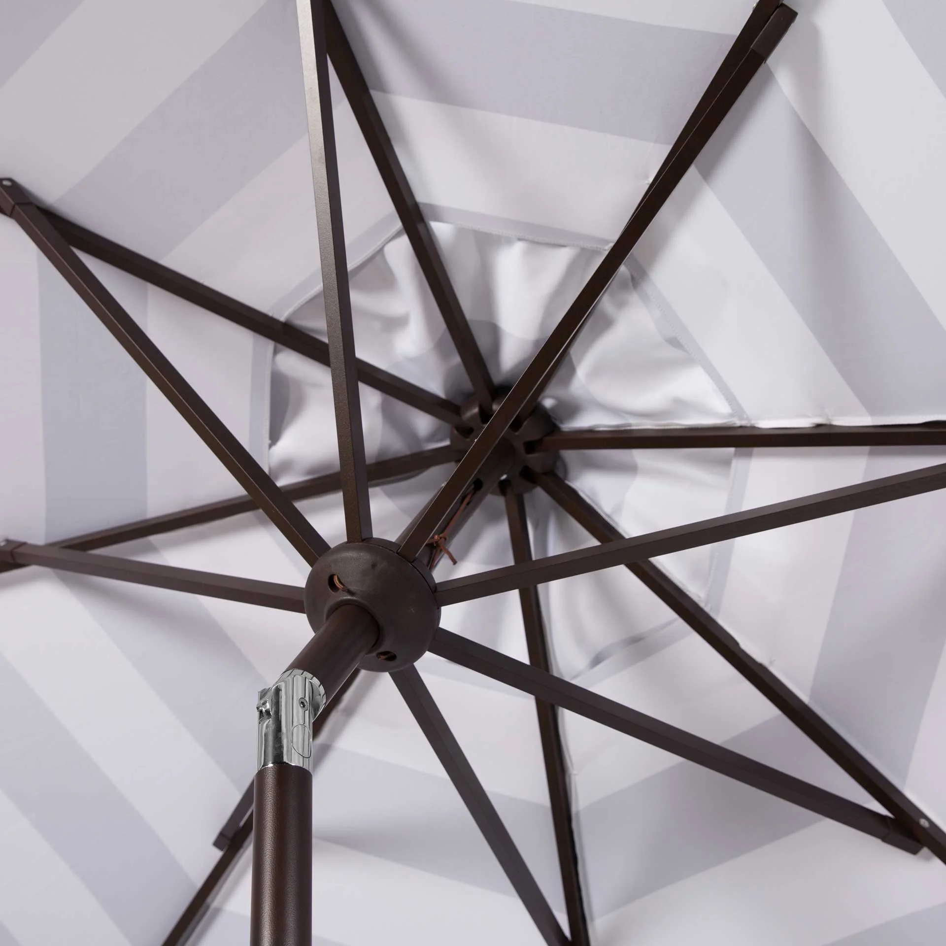 Malakai Single Scallop Push Button Tilt Umbrella Gray/White - Image 3