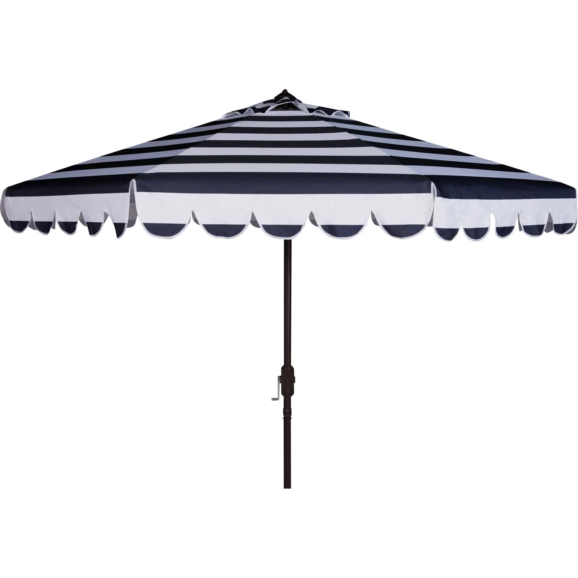 Malakai Single Scallop Push Button Tilt Umbrella Navy/White - Image 2