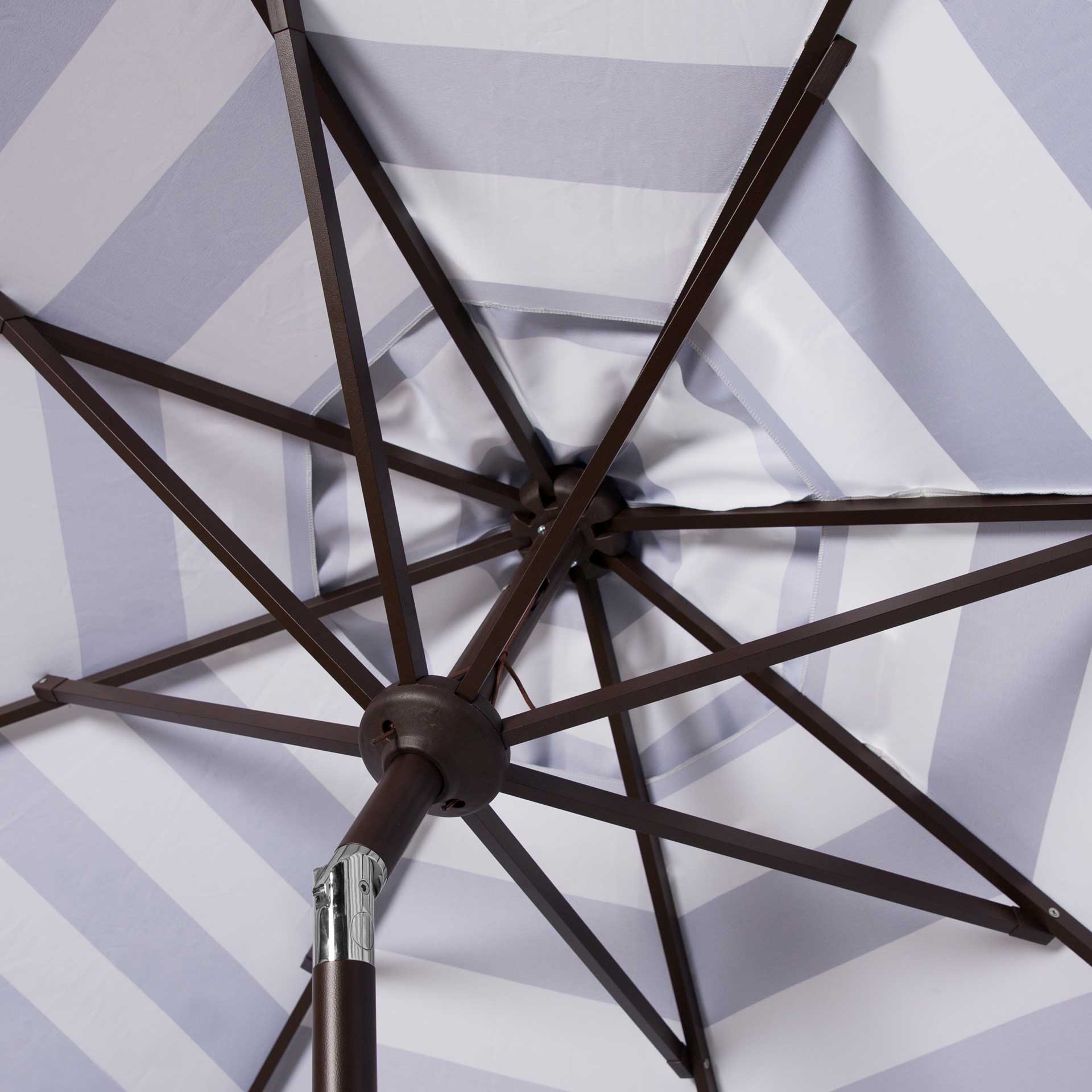 Malakai Single Scallop Push Button Tilt Umbrella Navy/White - Image 3