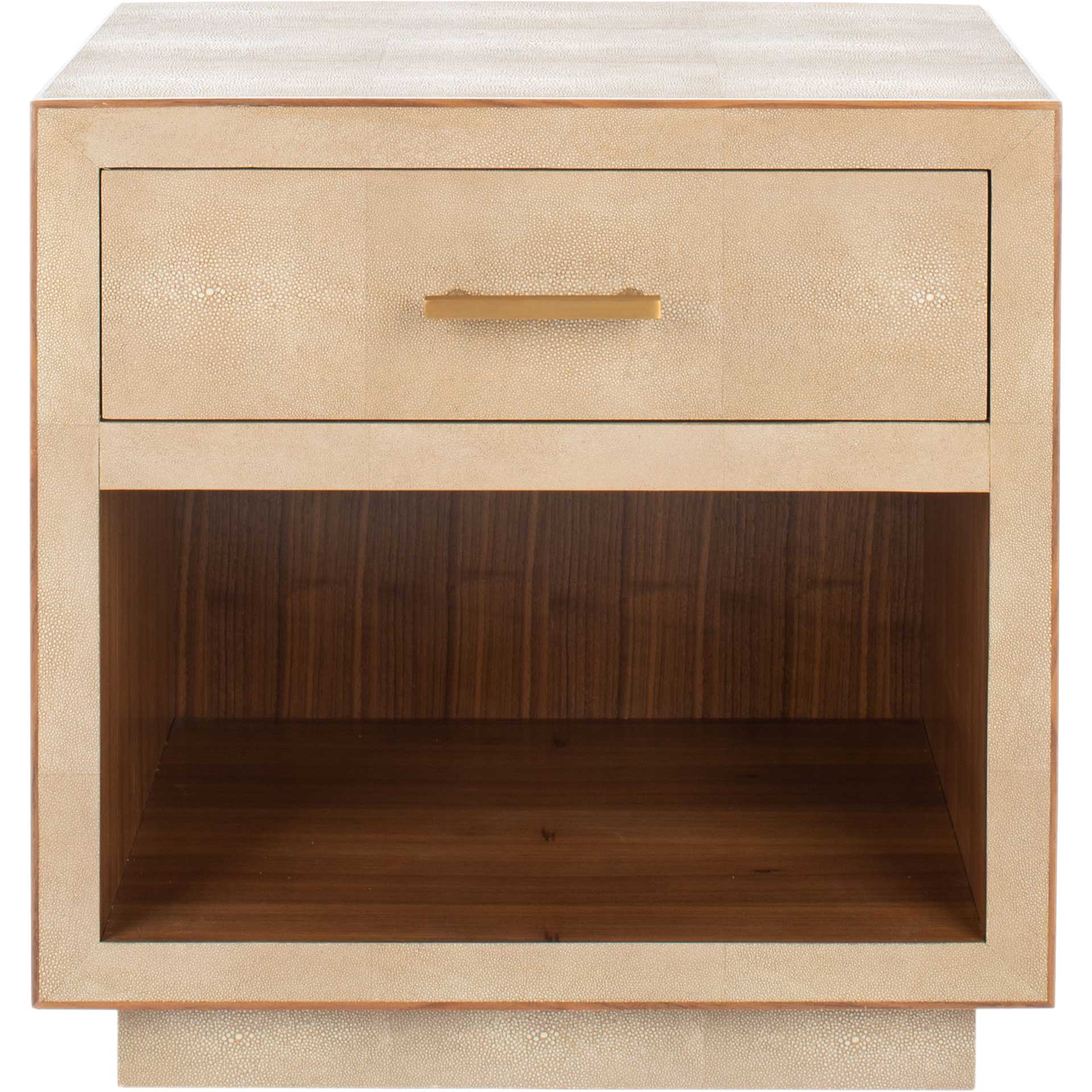 Malcolm Faux Shagreen Nightstand Beige - Image 2