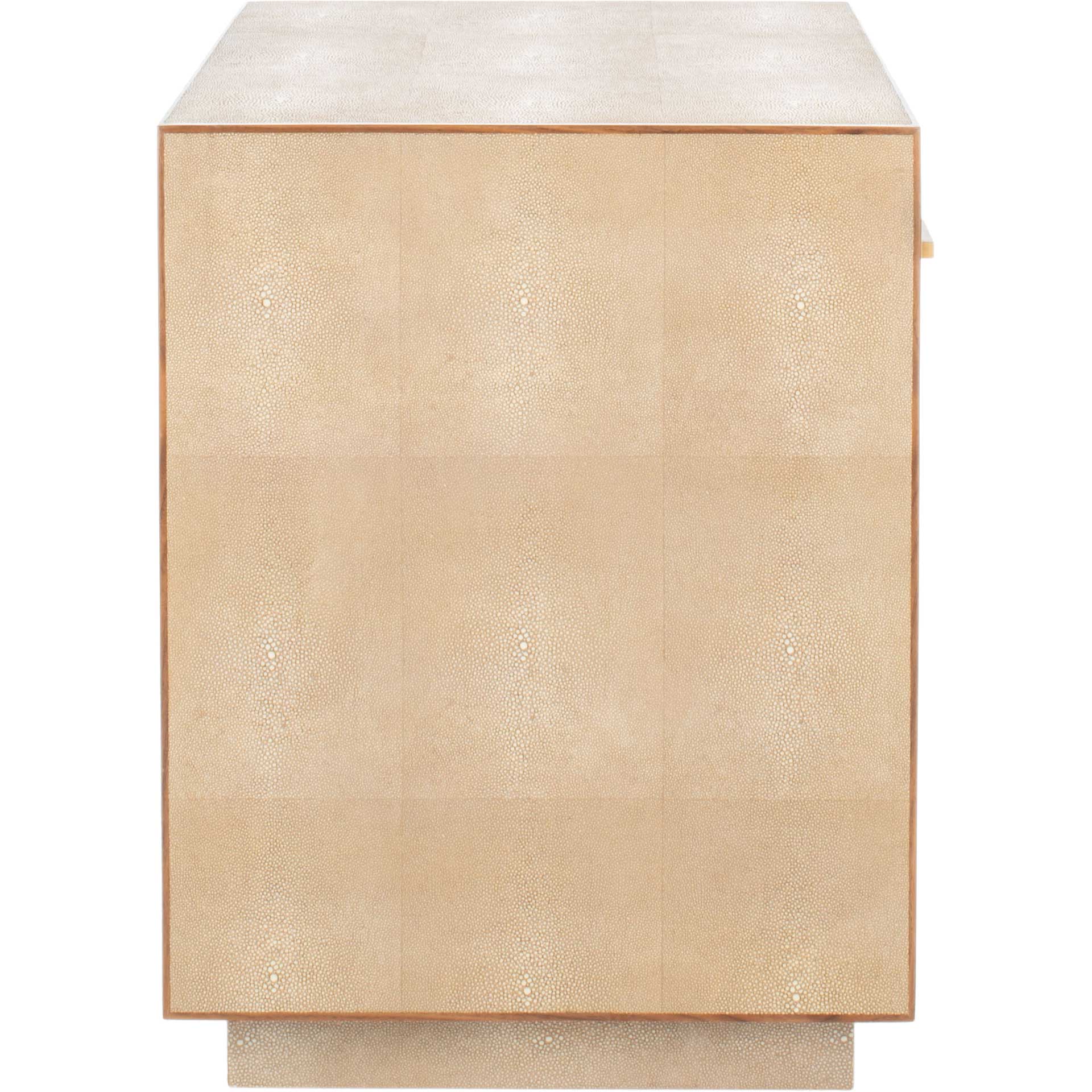 Malcolm Faux Shagreen Nightstand Beige - Image 3