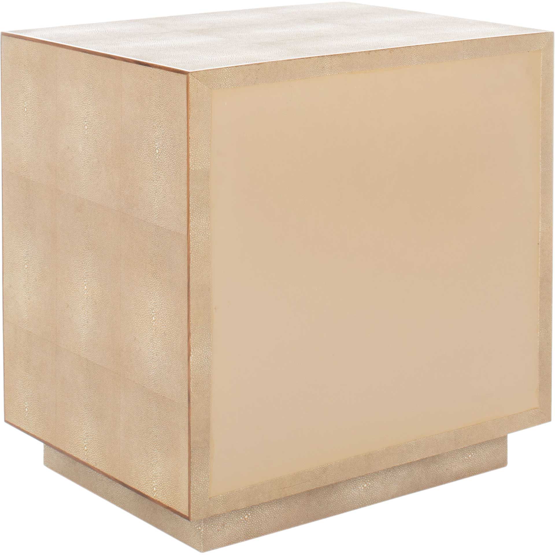 Malcolm Faux Shagreen Nightstand Beige - Image 4