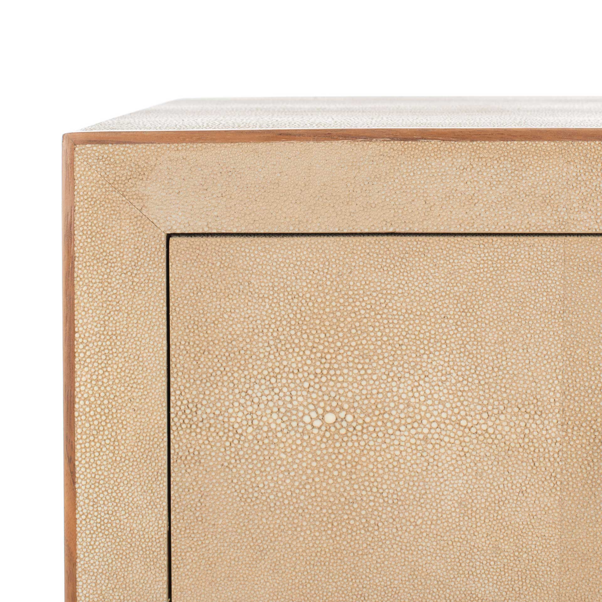 Malcolm Faux Shagreen Nightstand Beige - Image 5