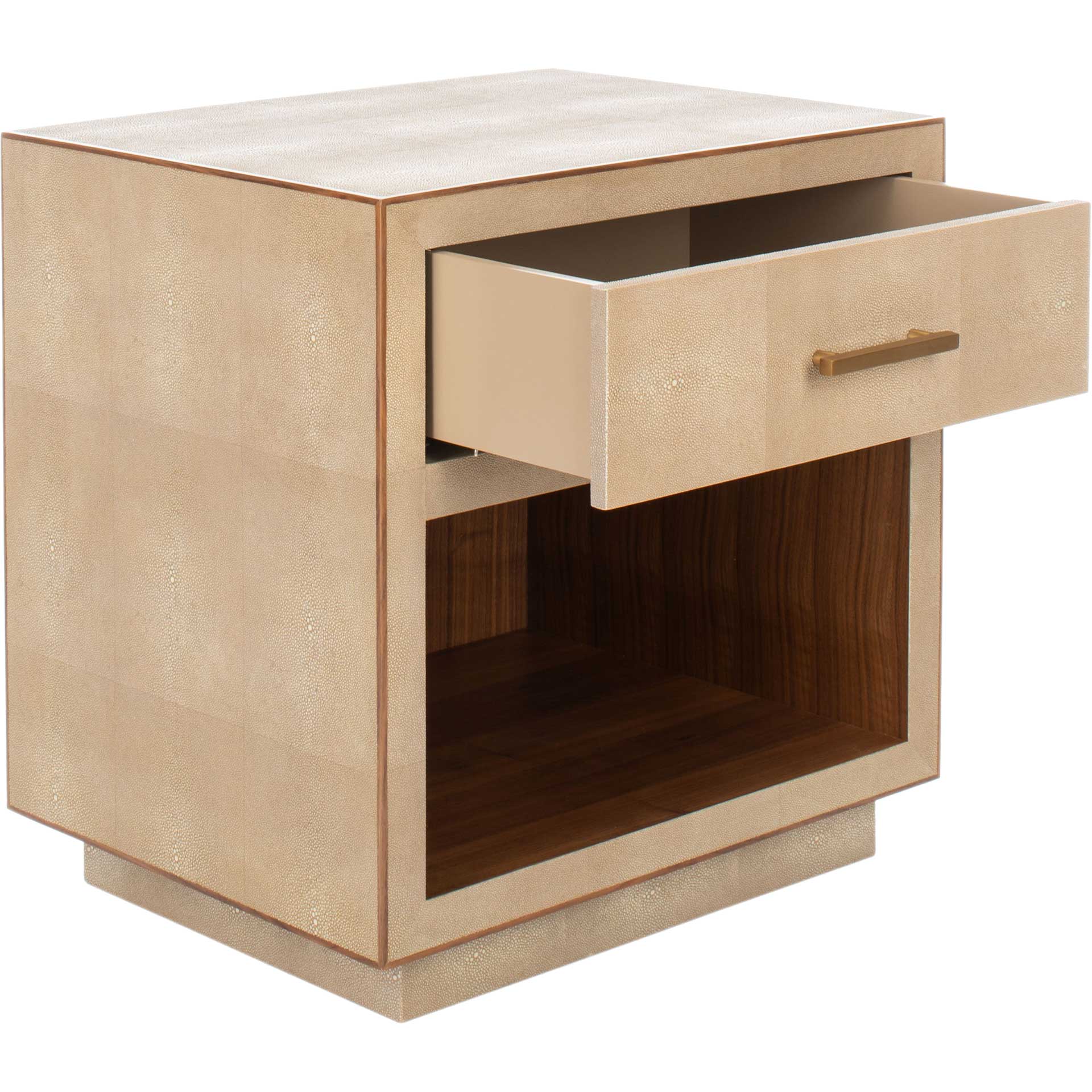Malcolm Faux Shagreen Nightstand Beige - Image 7