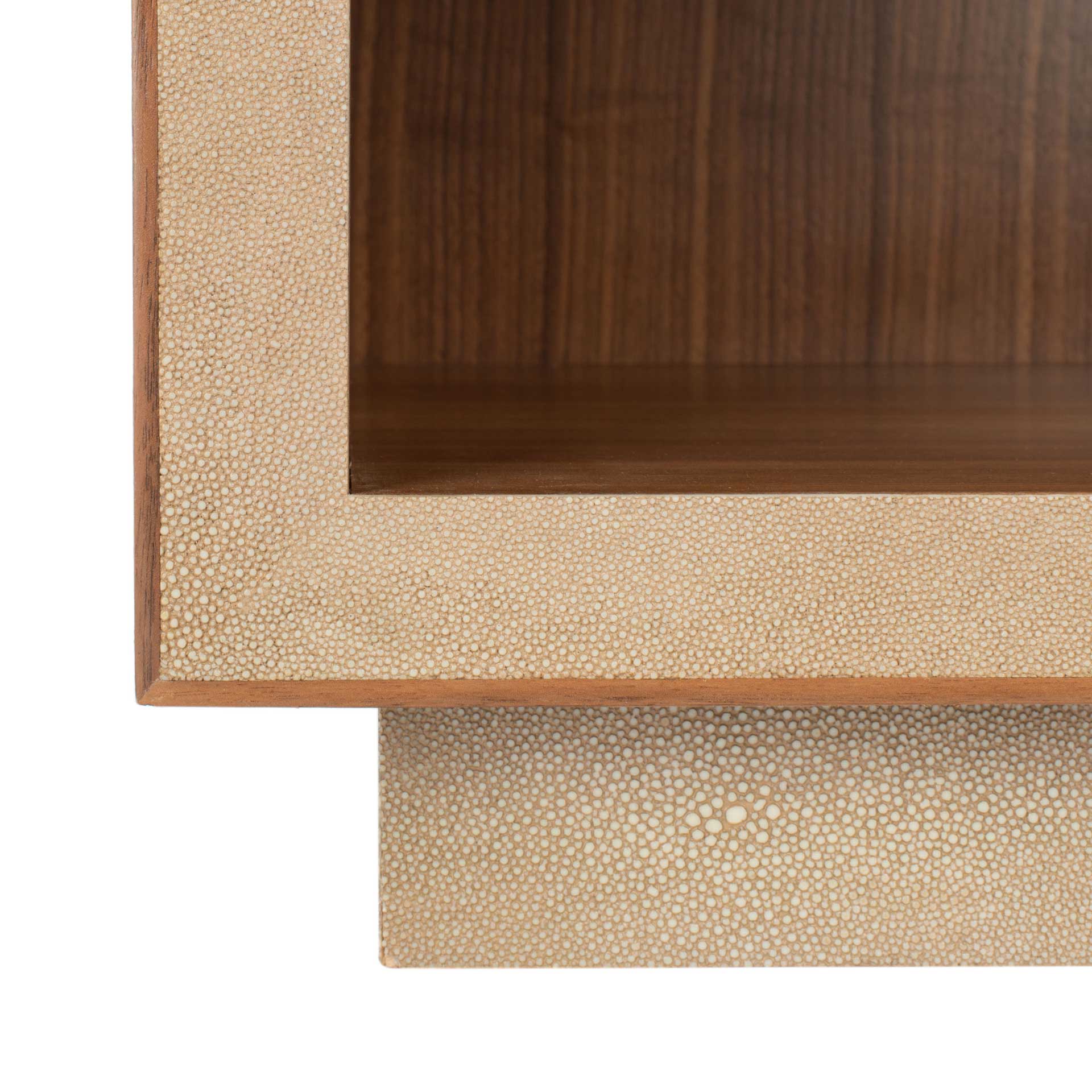 Malcolm Faux Shagreen Nightstand Beige - Image 8