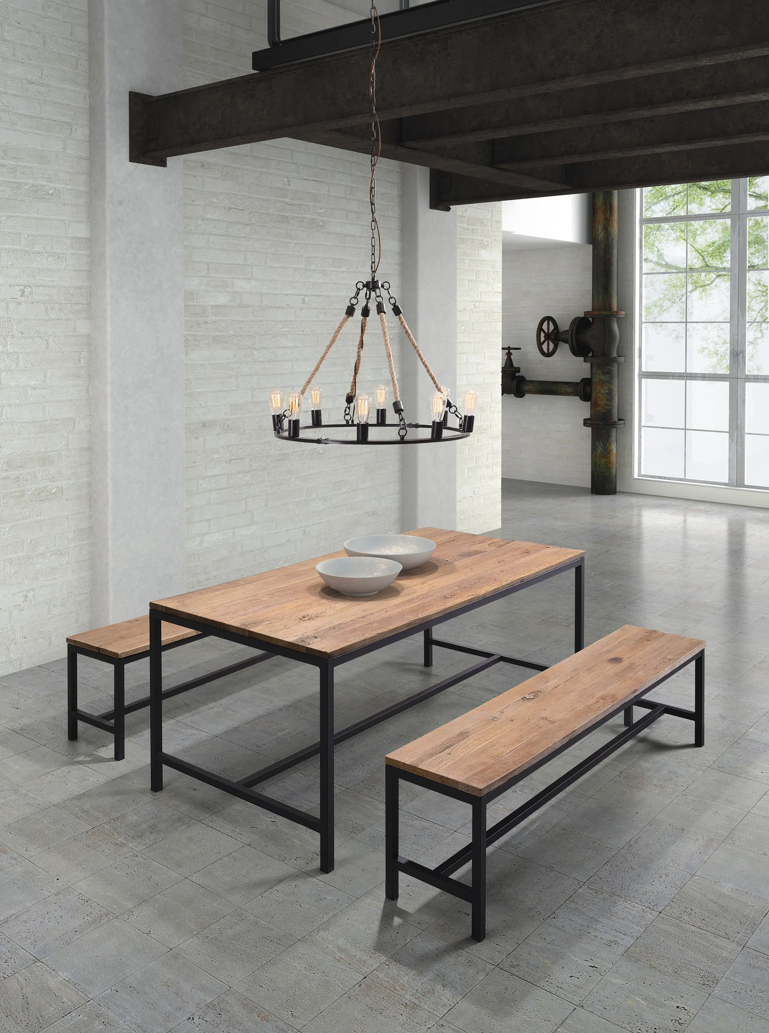 Malden Dining Table Distressed Natural - Image 4